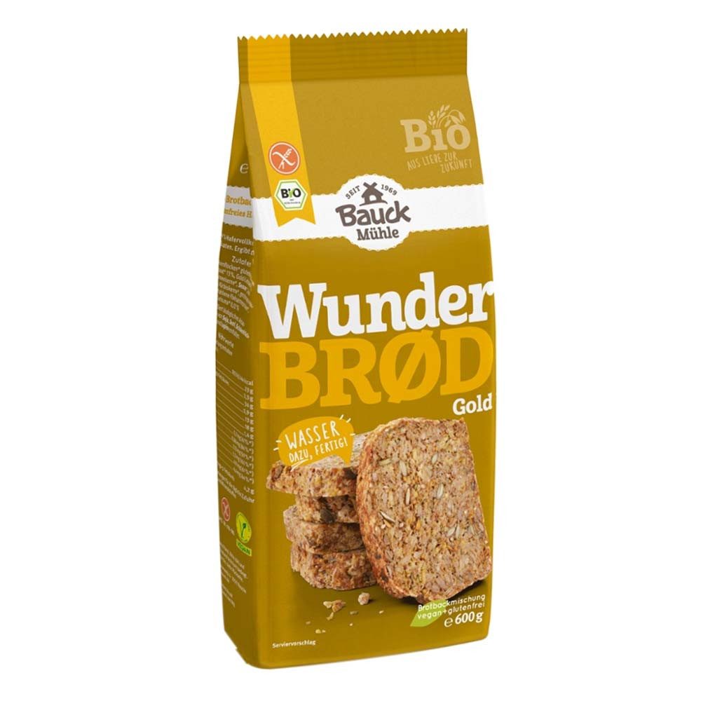 Bauck Mühle Fertiggericht Brotbackmischung - Wunderbrod Gold 600g