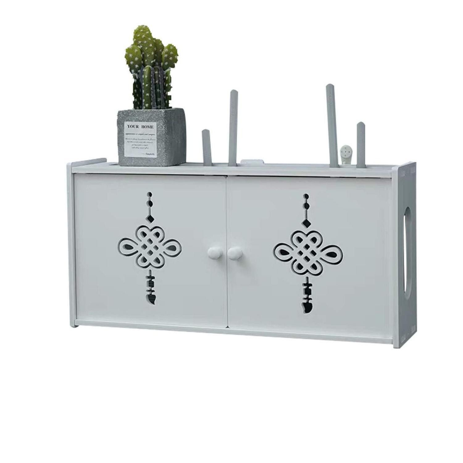 LuxusKollektion Kabelkanal Wand-Router-Aufbewahrungsbox Weiss WLAN Regal (1-St)