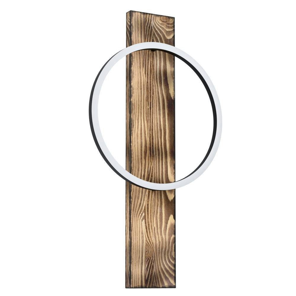EGLO Wandleuchte BOYAL Wandlampe, Stahl, Holz, Kunststoff, IP20, Wohnzimmerlampe, Lampe, LED fest integriert, Warmweiß, Vintage, Rustikal, Wandstrahler aus Stahl, Holz und Kunststoff