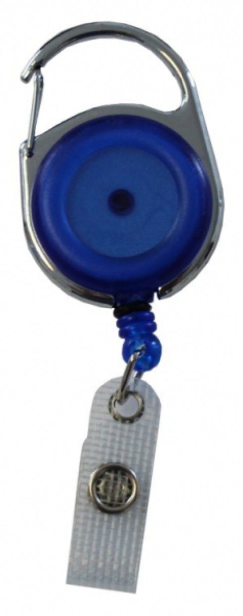 Jojo Druckknopfschlaufe Transparent Blau Metallumrandung, Ausweishalter Ausweisclip Form Kranholdt runde Schlüsselanhänger (100-tlg), / /