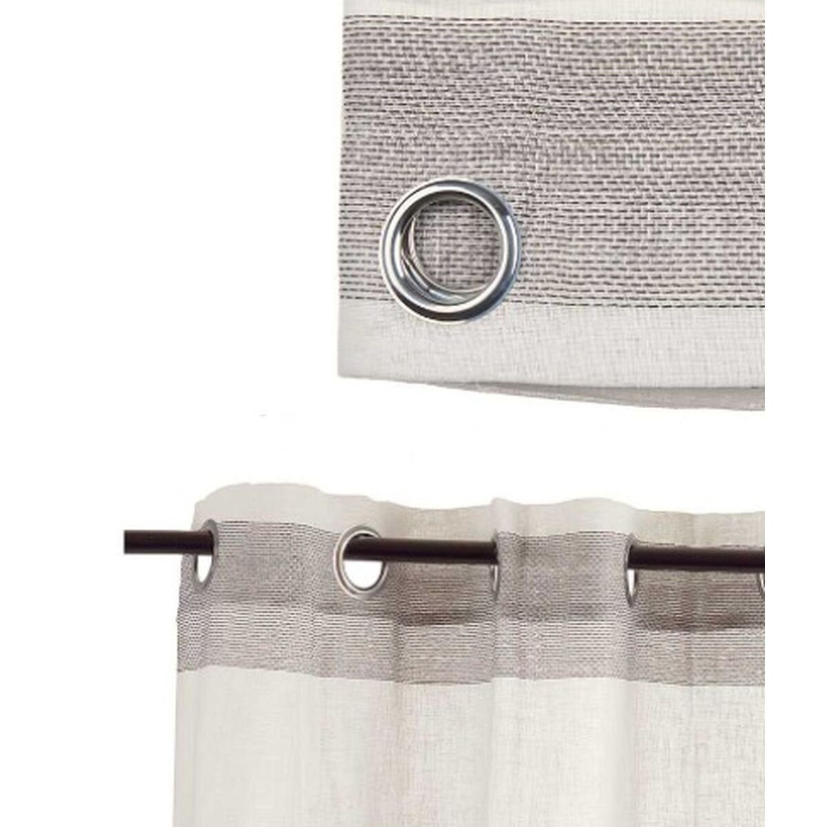 Gardine Gardine Vorhang Weiß Grau Stück, Decor 260 Gift cm x 140 6 x 0,1