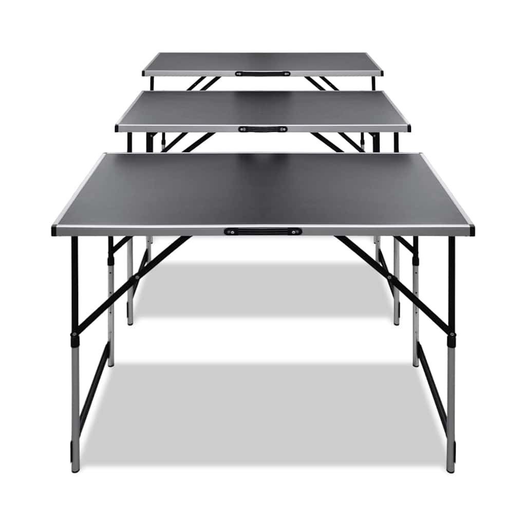 furnicato Tapeziertisch Höhenverstellbare Tapeziertische 100x60 cm Schwarz, 3er Set (1-St)