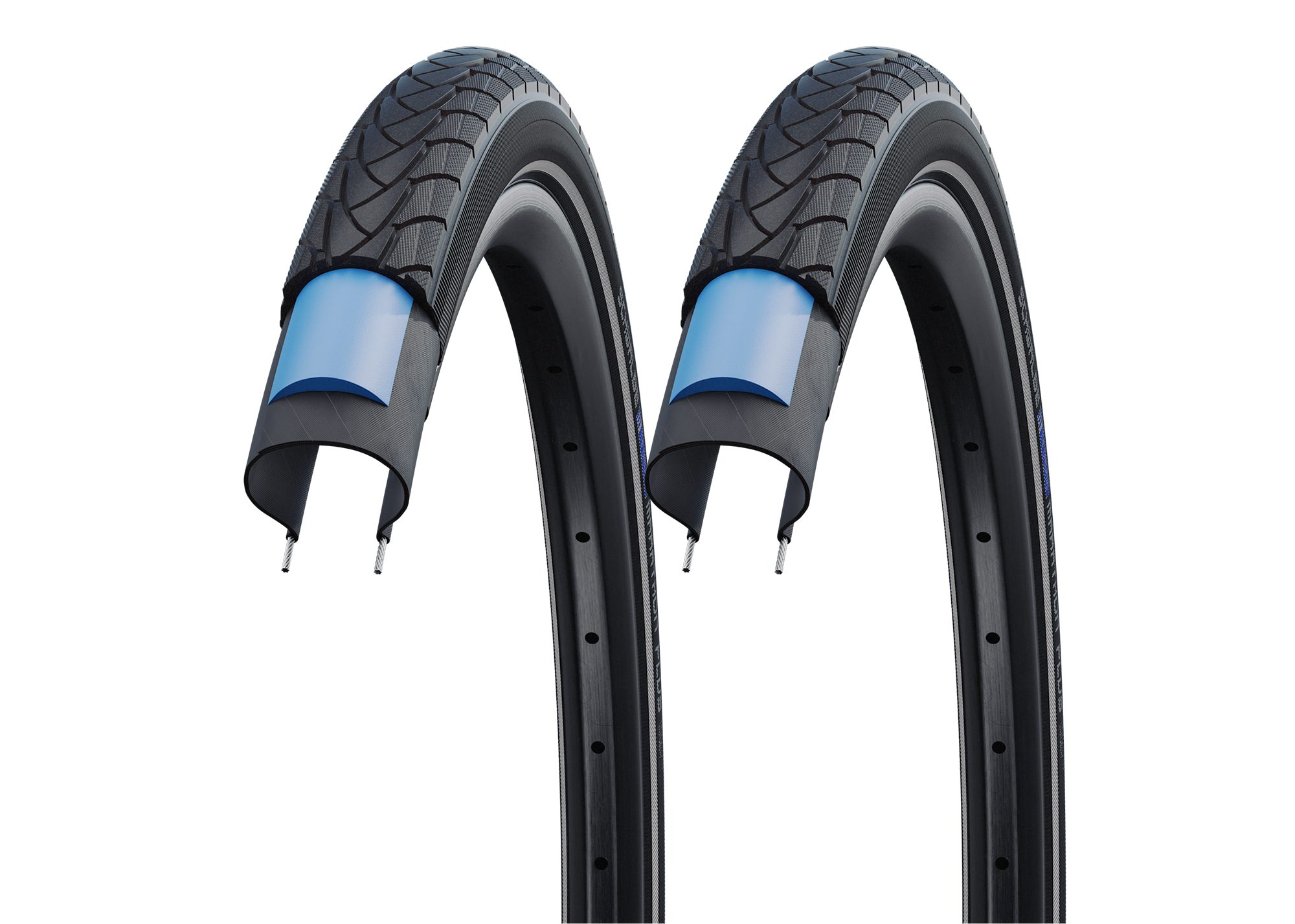 Schwalbe Fahrradreifen 2x Schwalbe Marathon Plus 40-622 SmartGuard 28x1.50 Fahrradreifen, (2-tlg), Drahtreifen