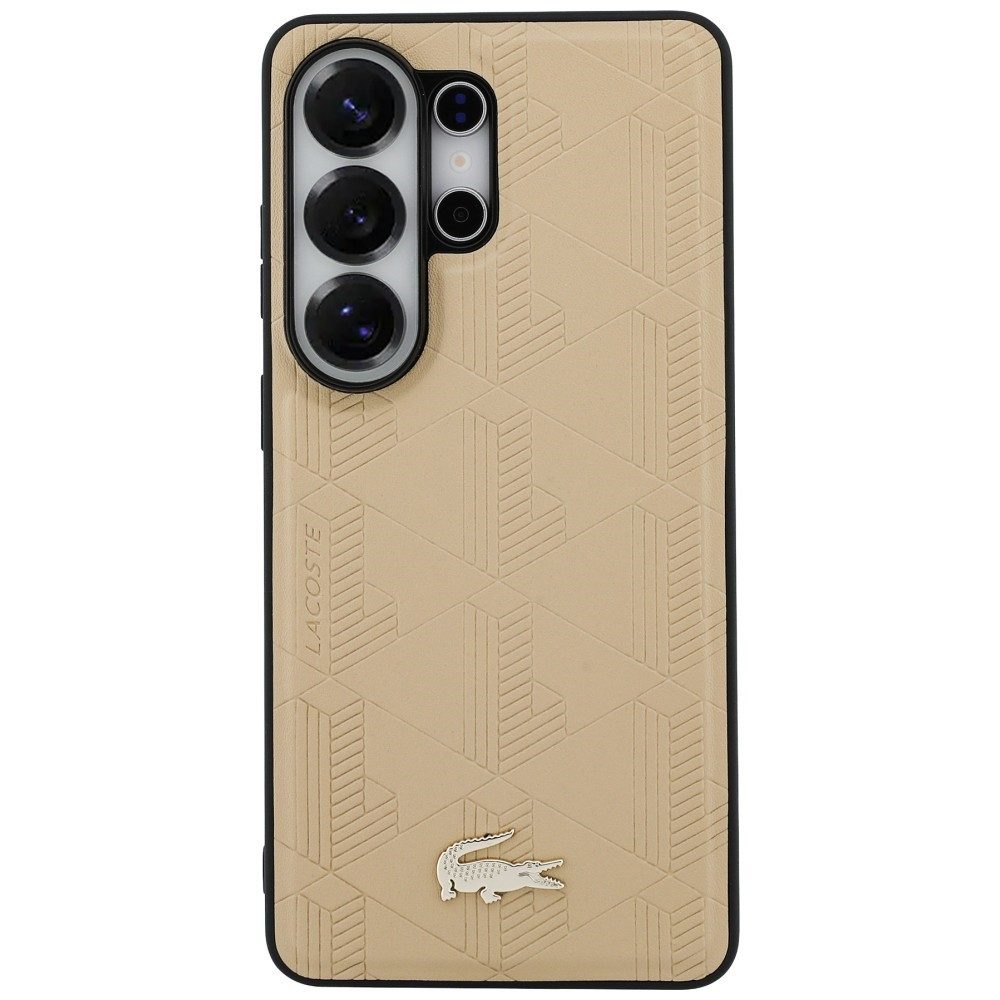 Lacoste Handyhülle Galaxy S26 Ultra Kunstleder beige MagSafe Logo goldfarbig 6,9 Zoll, Kantenschutz