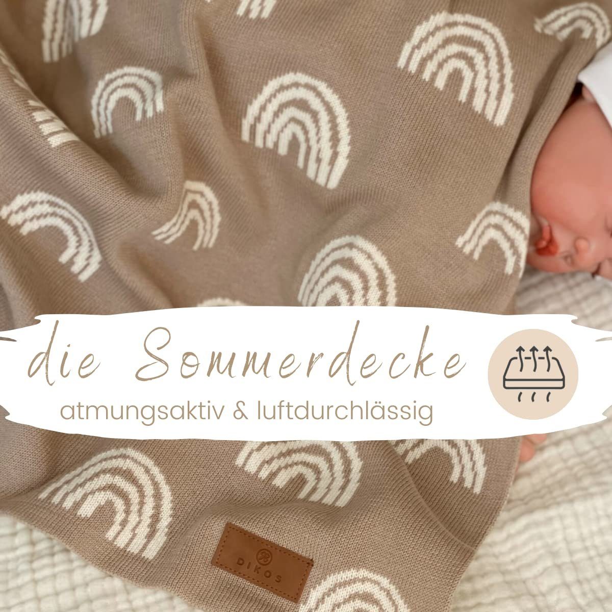 Babydecke DIKOS® Babydecke Baumwolle – Regenbögen günstig online kaufen