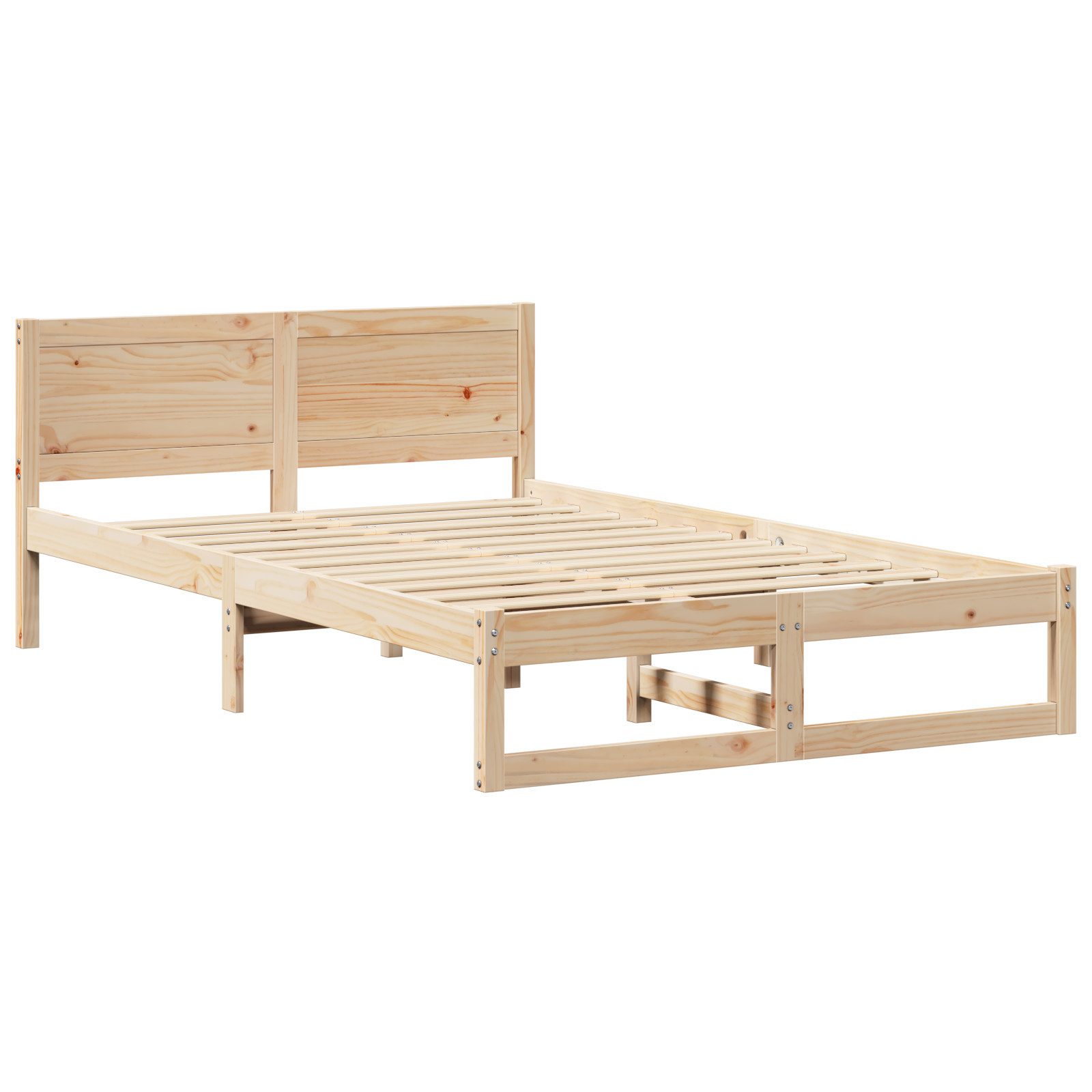 vidaXL Bett Bettgestell Natürlich Massivholz Kiefer günstig online kaufen