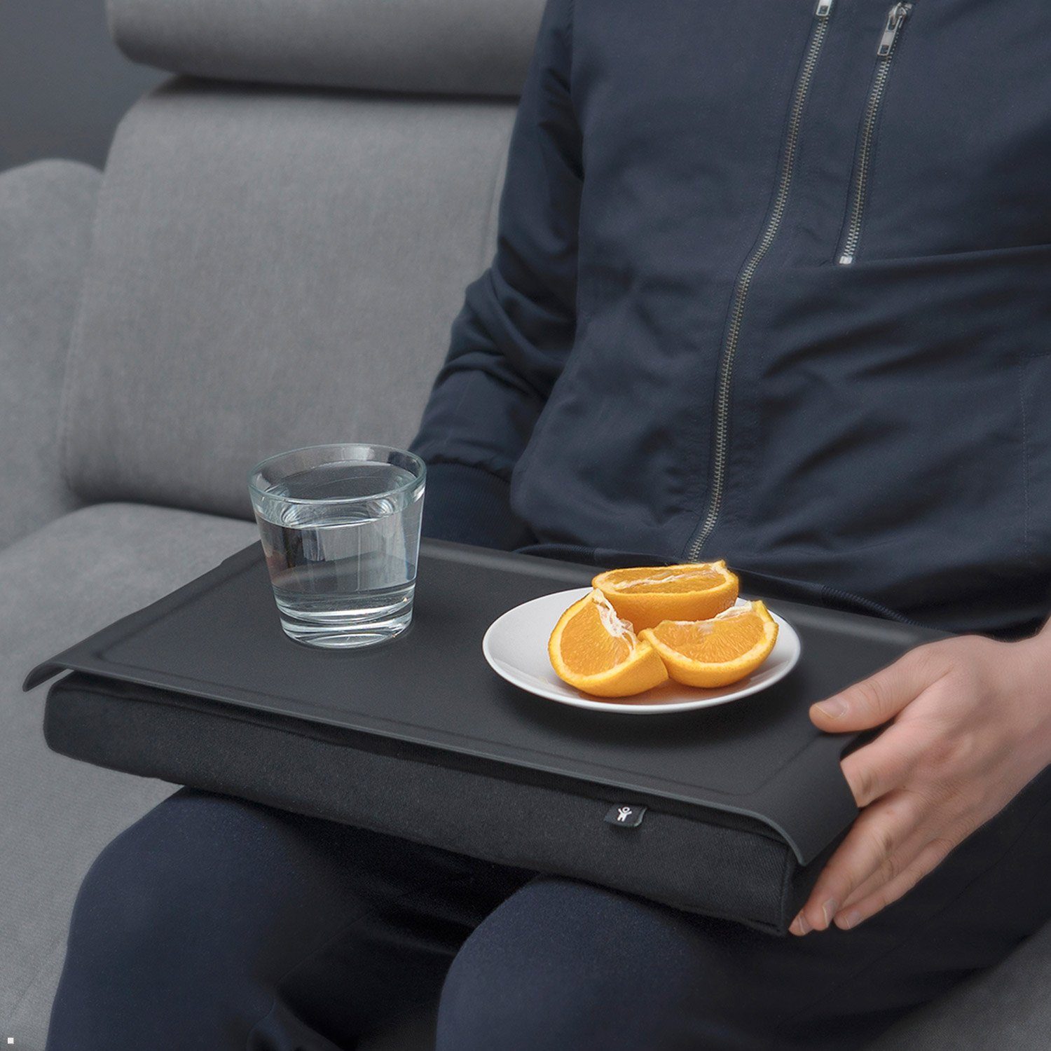 Laptray, Mini Bosign Baumwolle Kunststoff, Laptop Tablett schwarz