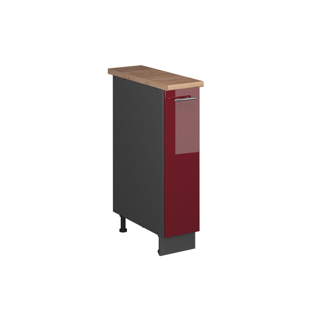 Vicco Apothekerschrank Fame-Line, Bordeaux Hochglanz/Anthrazit, 20 cm, AP Eiche (1-St)