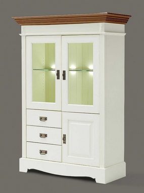 Casamia Wohnwand Wohnwand Wohnzimmer Schrank Set Padua 5-teilig B354xH204xT56cm massiv