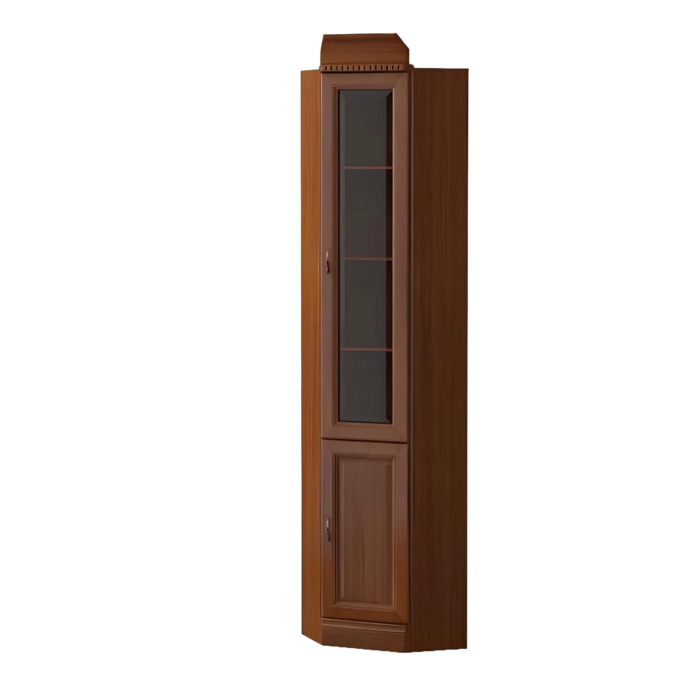 Xlmoebel Eckvitrine Eckschrank aus Holz mit Glasfront und Regalbereich. (Eckvitrine) Hergestellt in Europa