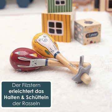Hej Lønne Stabrassel Holz Kinder Rassel Spielzeug, Zur Förderung von Motorik, Koordination und Sozialverhalten