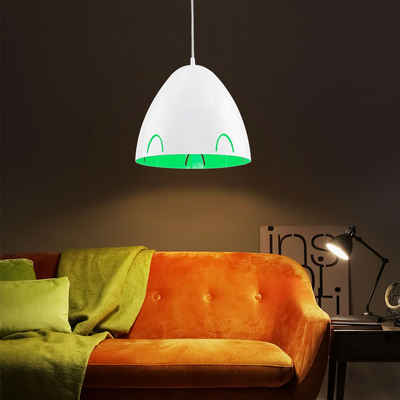 EGLO Deckenleuchte, Leuchtmittel nicht inklusive, Decken Hänge Lampe Ess Zimmer Pendel Beleuchtung grün weiß Spot