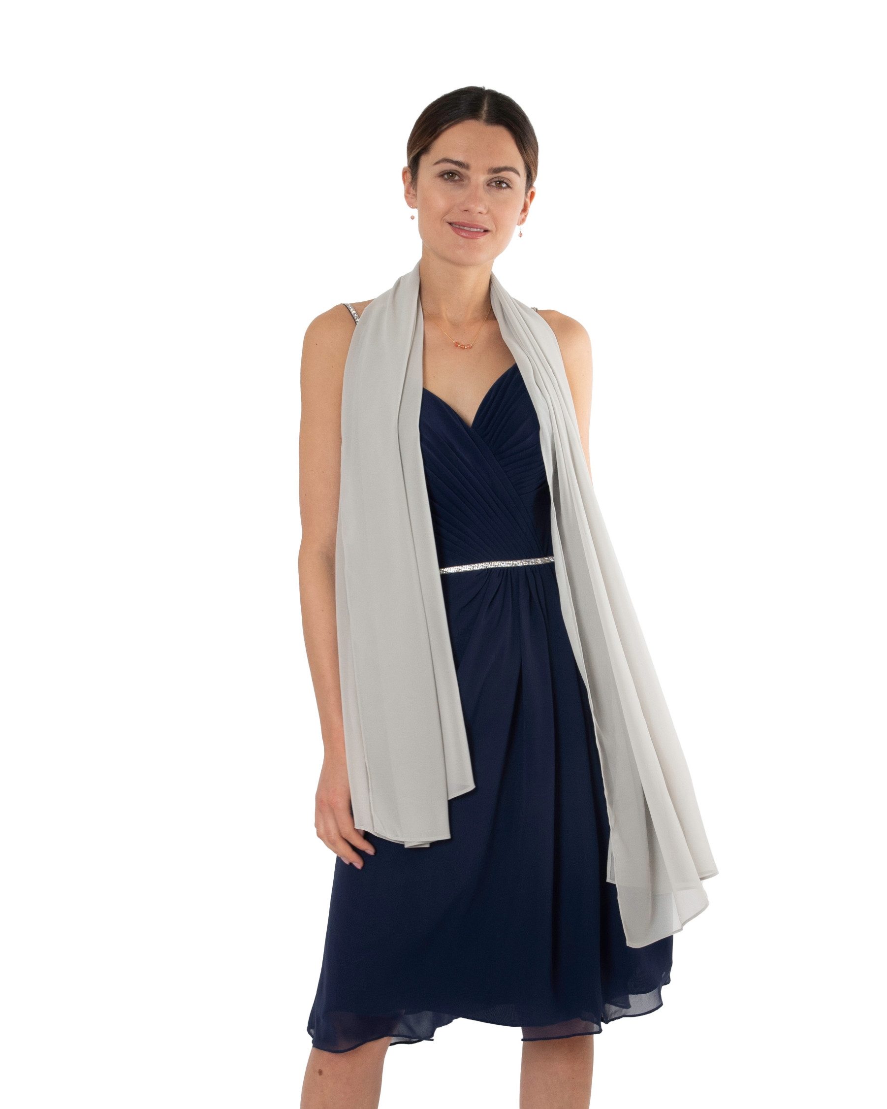 MayTree Modeschal Chiffon Schal Stola Umschlagtuch für Abendkleid Cocktailkleid 70x180, (Stück, 1-St)