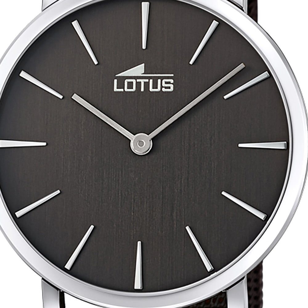 Armbanduhr groß Quarzuhr Herrenuhr braun Minimalist, Lotus rund, Herren (ca. Lotus Edelstahlarmband 40mm)