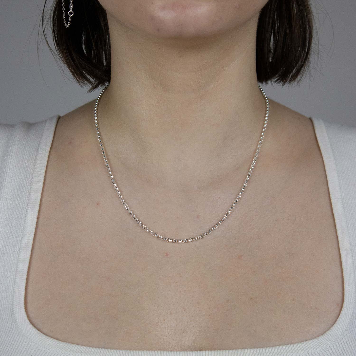 HOPLO Silberkette Silberkette Erbskette Länge 45cm - Breite 2,5mm - 925 Silber, Made in Germany – Bild 3 von 4