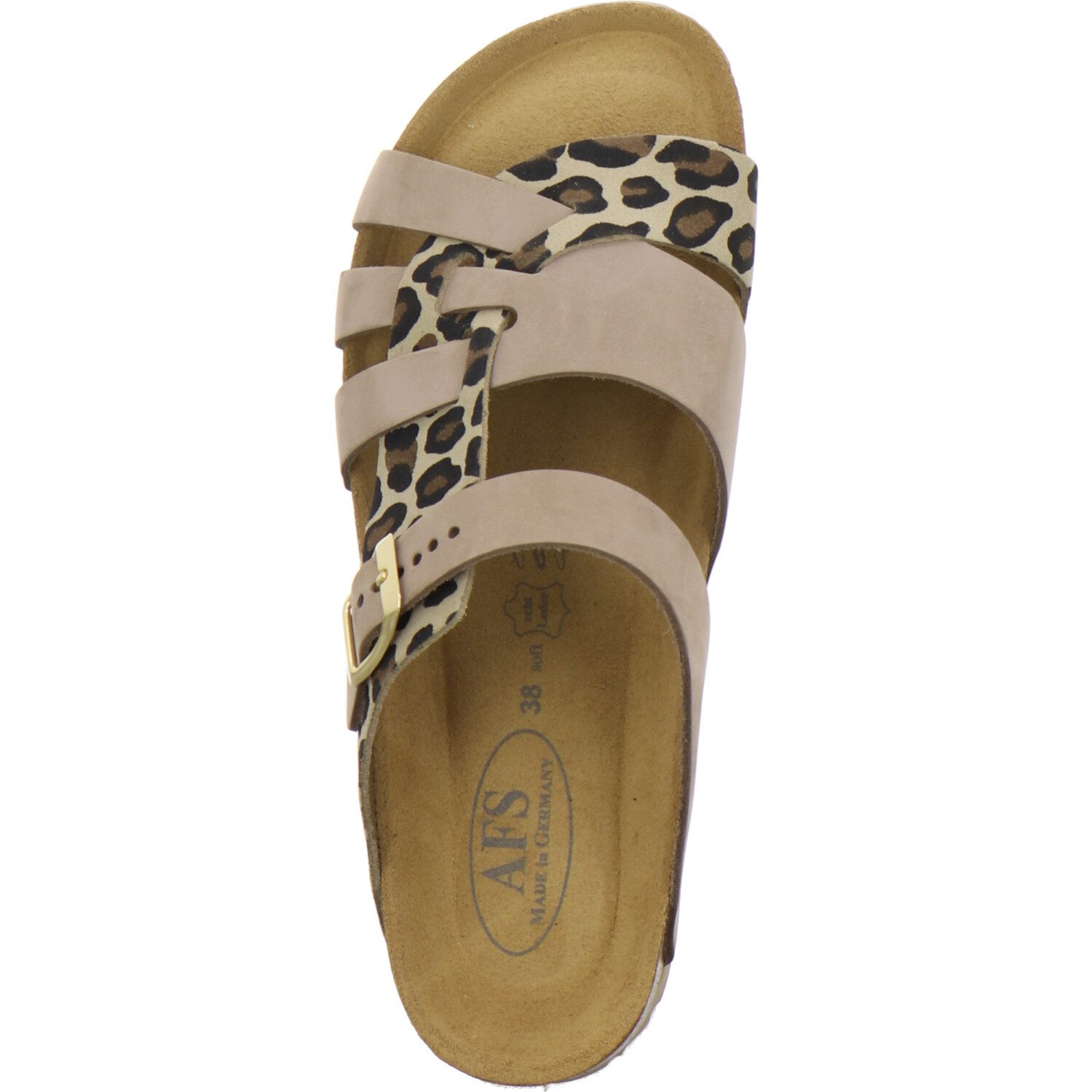 AFS-Schuhe 212298 Kralle Pantolette für Damen mit Fußbett, bequeme Sandalen aus Leder