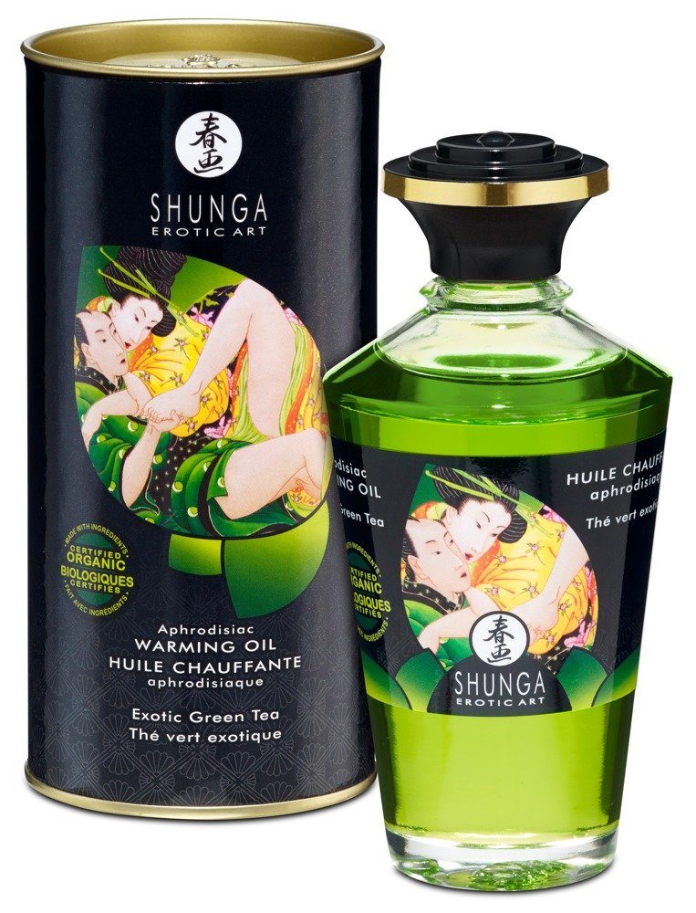 Massageöl Shunga - Aphrodisiac Warming Oil Green Tea 100 ml