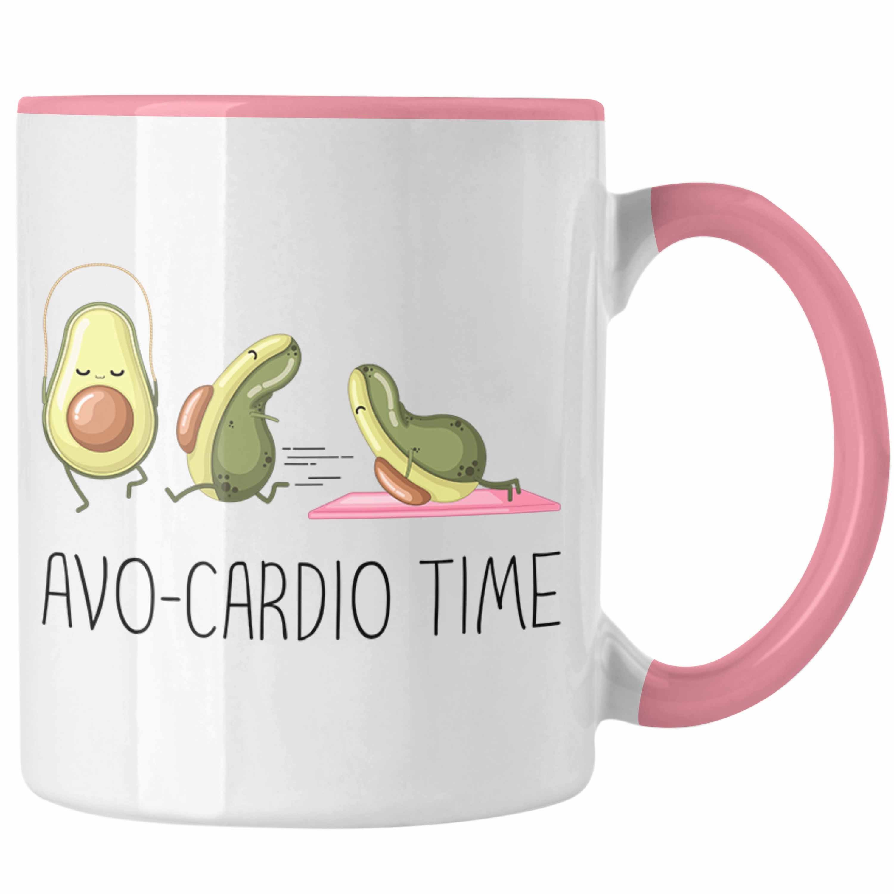 Rosa Tasse Geschenk "Avo-Cardio Fitness-Tasse Time" Fitness-Enth Trendation Lustiges Lustige