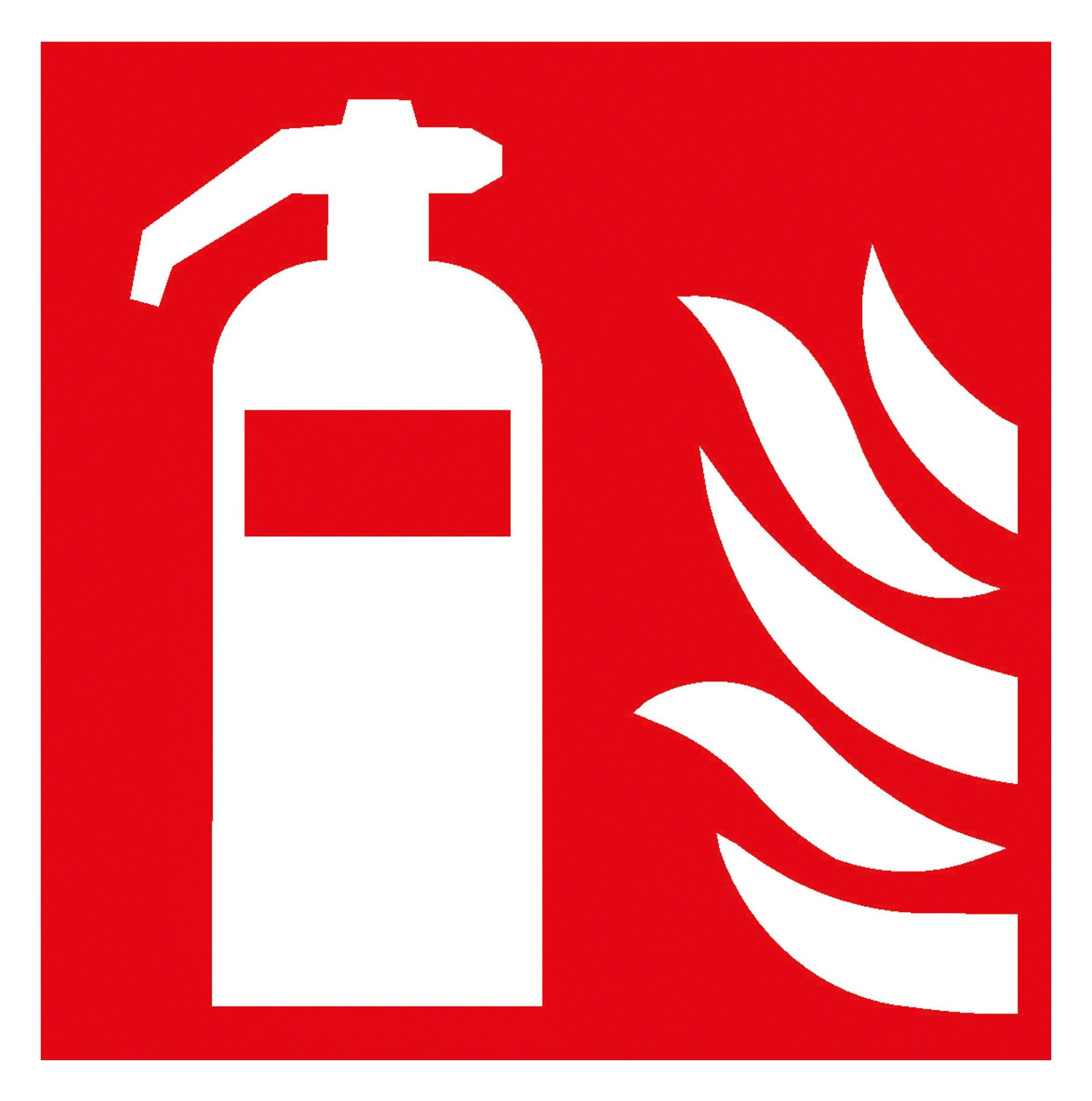 SafetyMarking Hinweisschild, Schild Folie nachleuchtend 150 x 150 mm Feuerlöscher ISO