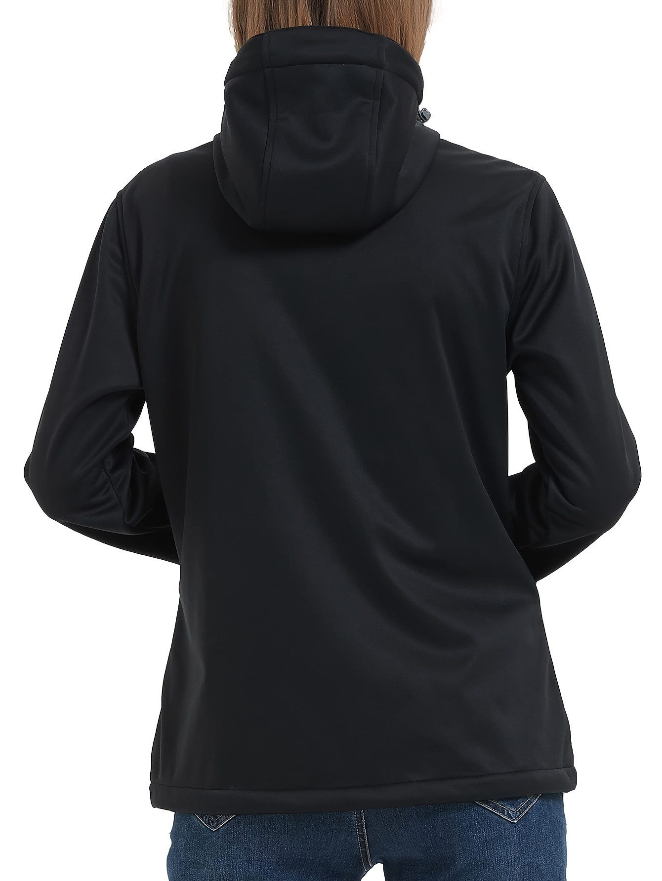 ATLASLAVA Softshelljacke Damen Wasserdicht Atmungsaktiv Leicht (1-St) Fleece Kapuze Übergangsjacke für Laufen Wandern – Bild 3 von 5
