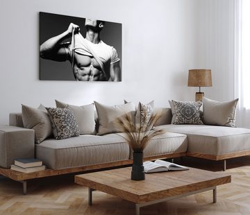 Sinus Art Leinwandbild 120x80cm Wandbild auf Leinwand Bodybuilder Mann Körper Sixpack Erotisc, (1 St)