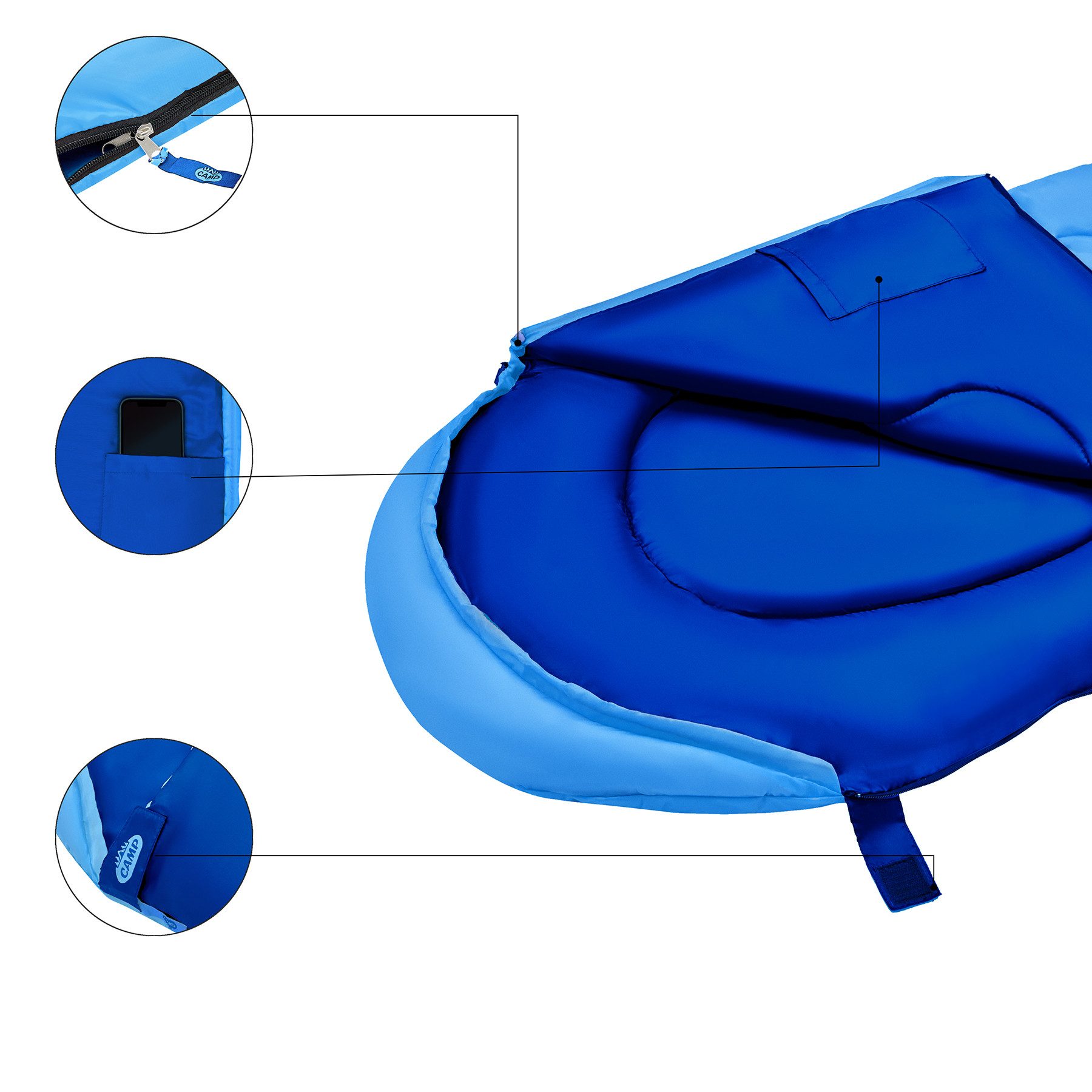 NILS CAMP Kinderschlafsack Junior Camping Schlafsack Outdoor 150x60cm – Bild 3 von 5
