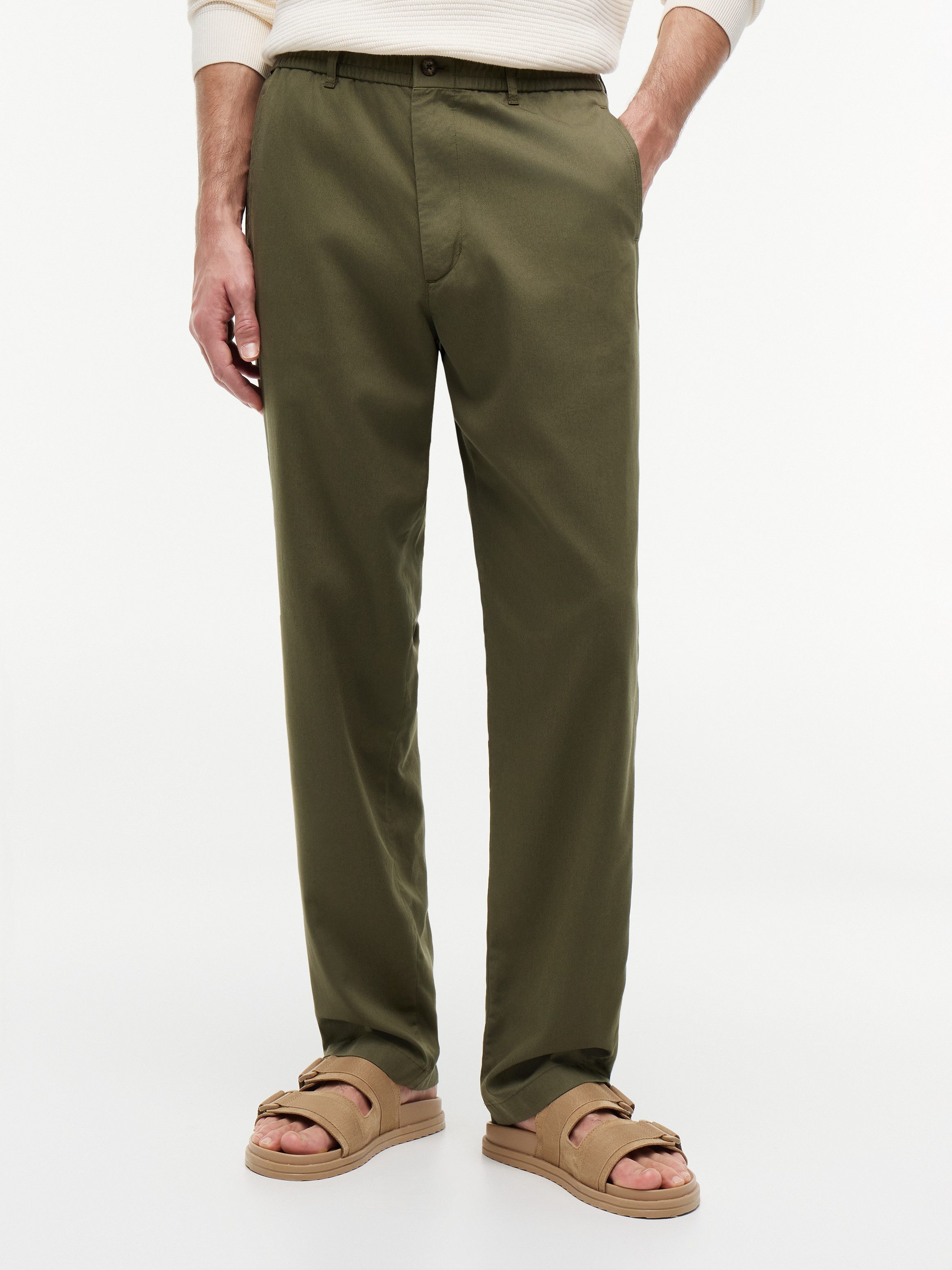 Tommy Hilfiger Chinohose DOVER 3/4 ELASTICATED TENCEL Regular Fit Stretch aus Twill