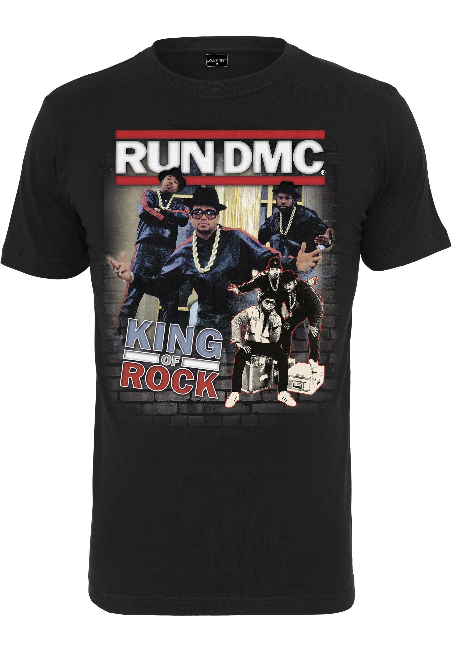 Run Tee DMC Herren Run MisterTee black MT563 Rock King DMC Rock Kurzarmshirt (1-tlg) of of King