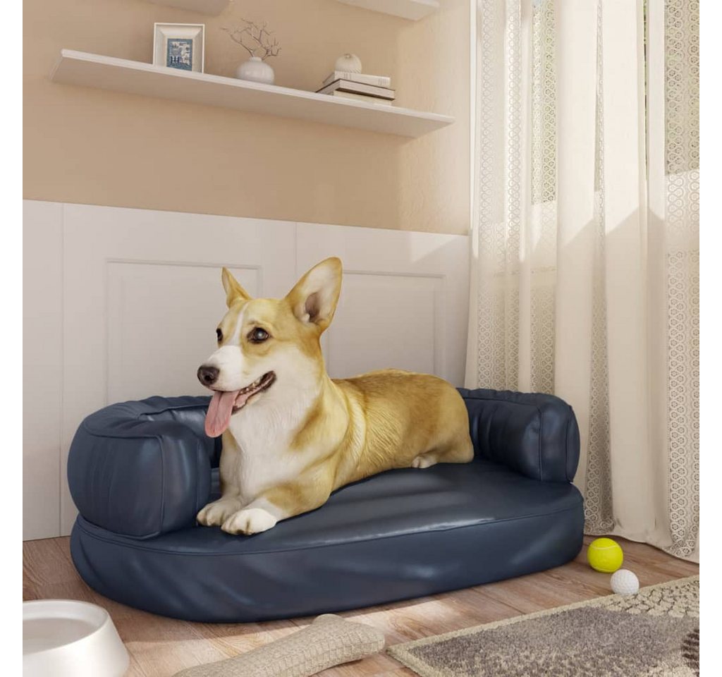 Thumbnail - furnicato Tierbett Hundebett Ergonomisch Schaumstoff Dunkelblau 60x42cm Kunstleder