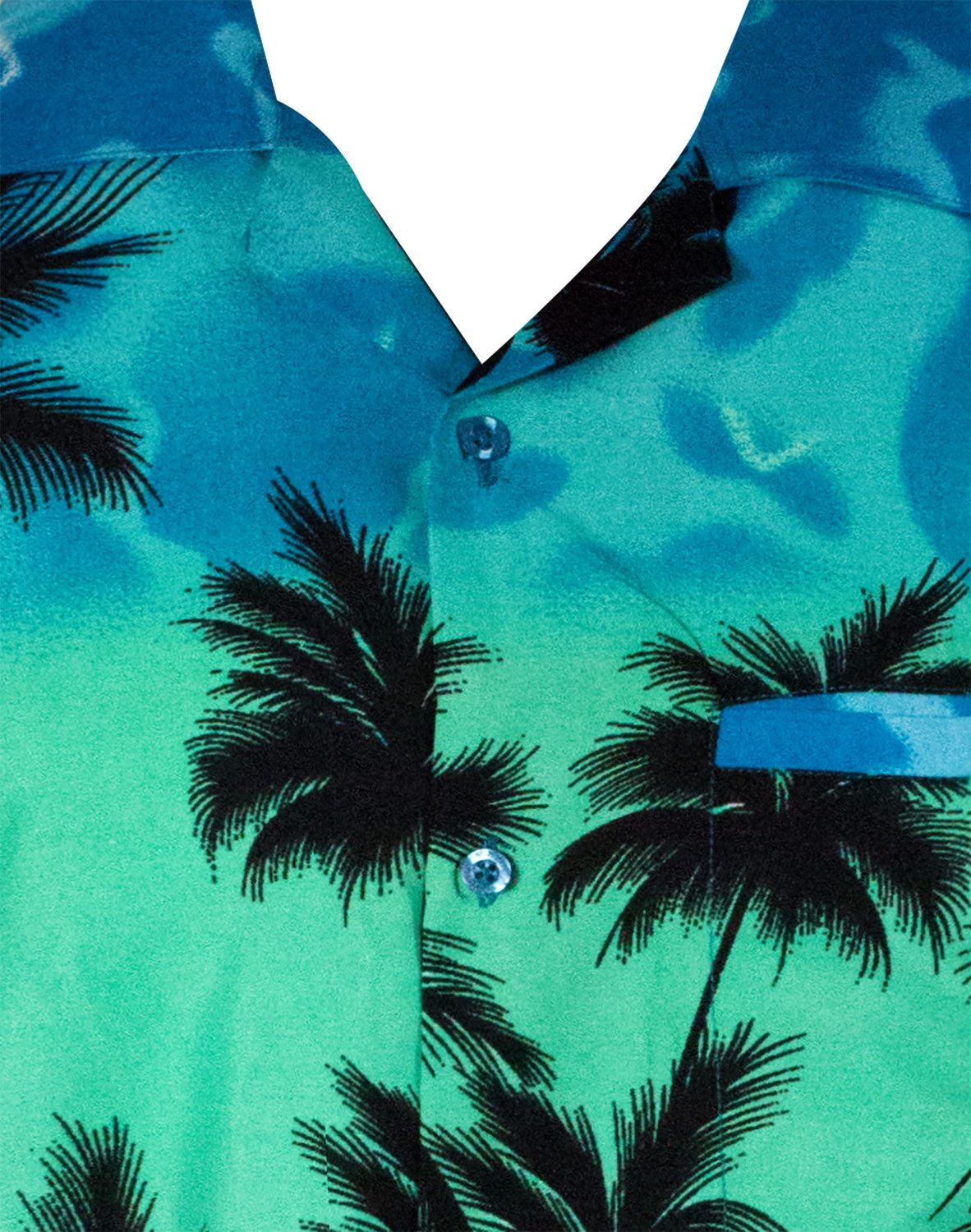 King Kameha Hawaiihemd Beach Eclectic Funky Hawaii-Hemd, Herren, Kurzarm, Front-Tasche