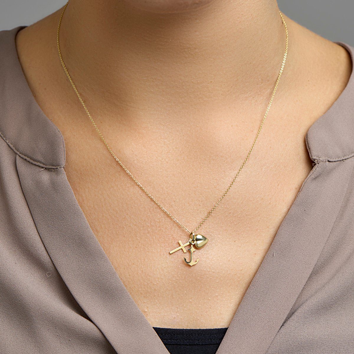 NICEANDnoble Kettenanhänger 585er Gelbgold Kettenanhänger Glaube, günstig online kaufen