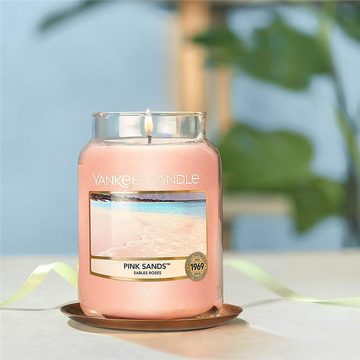 Yankee Candle Duftkerze Pink Sands, im Glas, frischer Zitrusduft mit duftenden Blumen und Vanille