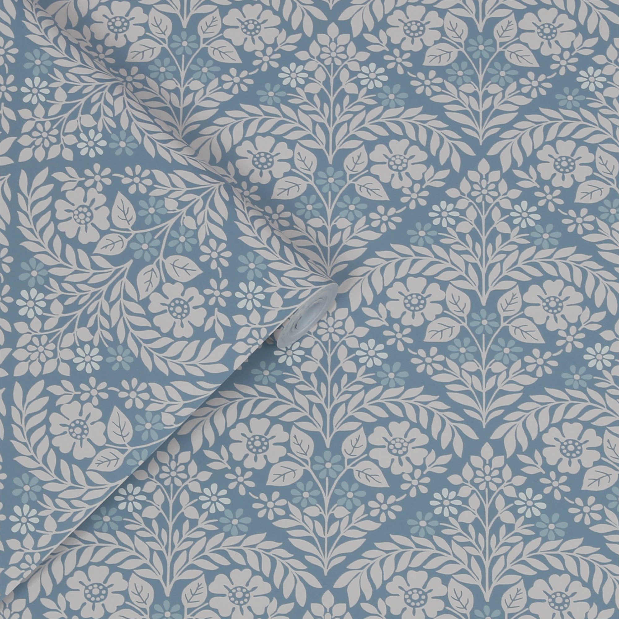 LAURA ASHLEY Vliestapete Margam, texturiert, natürlich, St), (1 Blau 10mx52cm