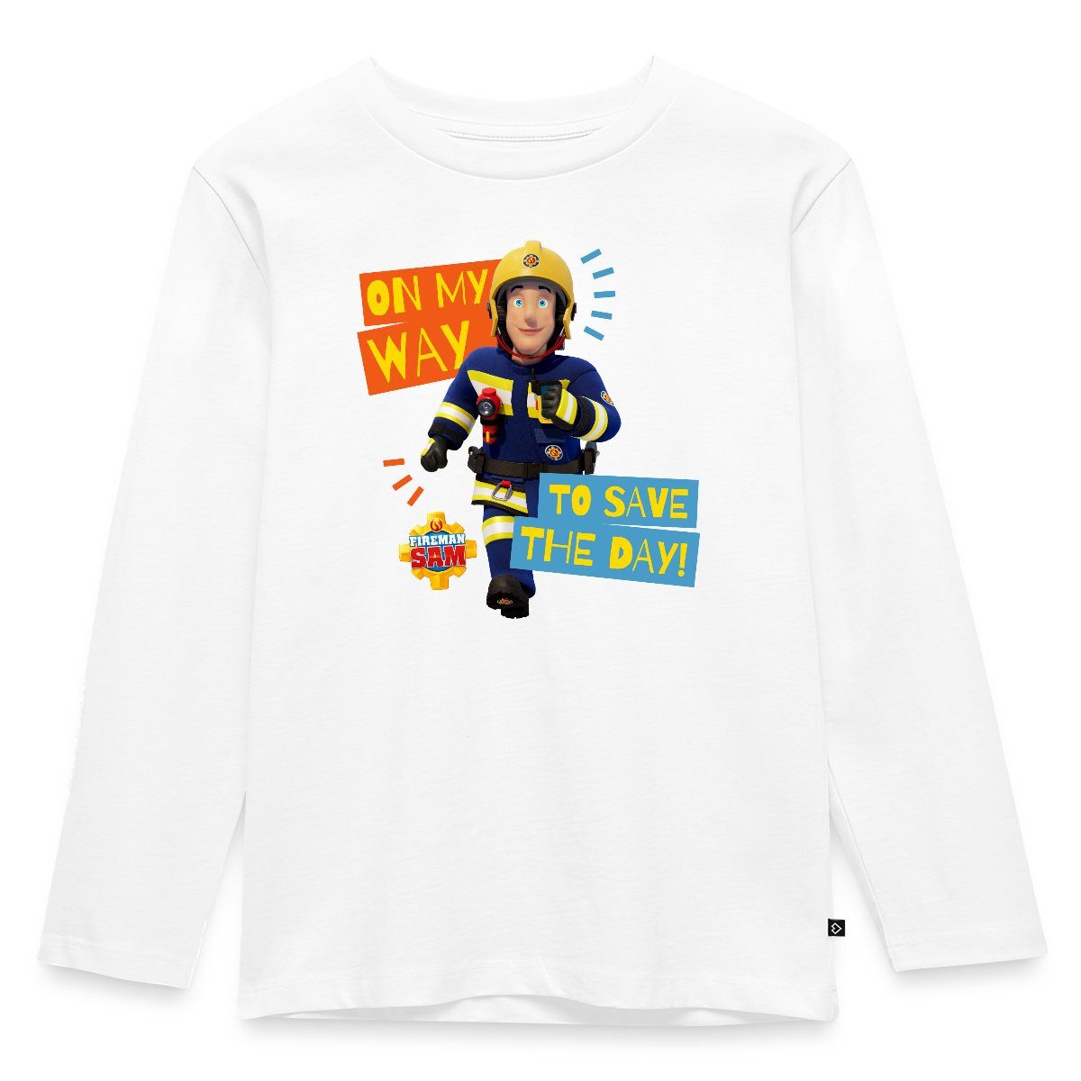 T-Shirt Feuerwehrmann Sam™ On My Way To Save The Day Kinder Premium Langarmshi