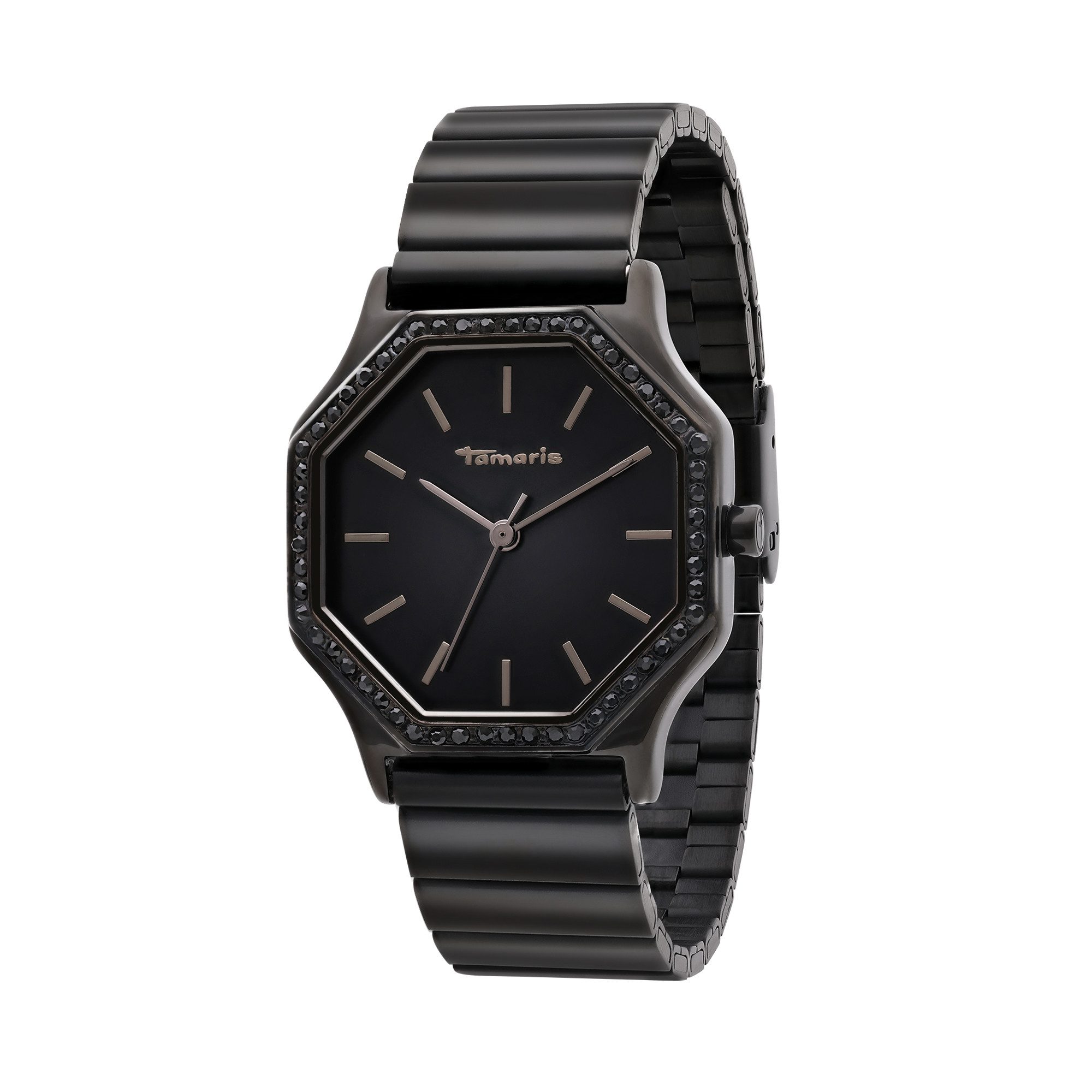 Tamaris Quarzuhr TT-0198-MQ, Armbanduhr, Damenuhr, Edelstahlarmband, analog, Zirkonia (synth)