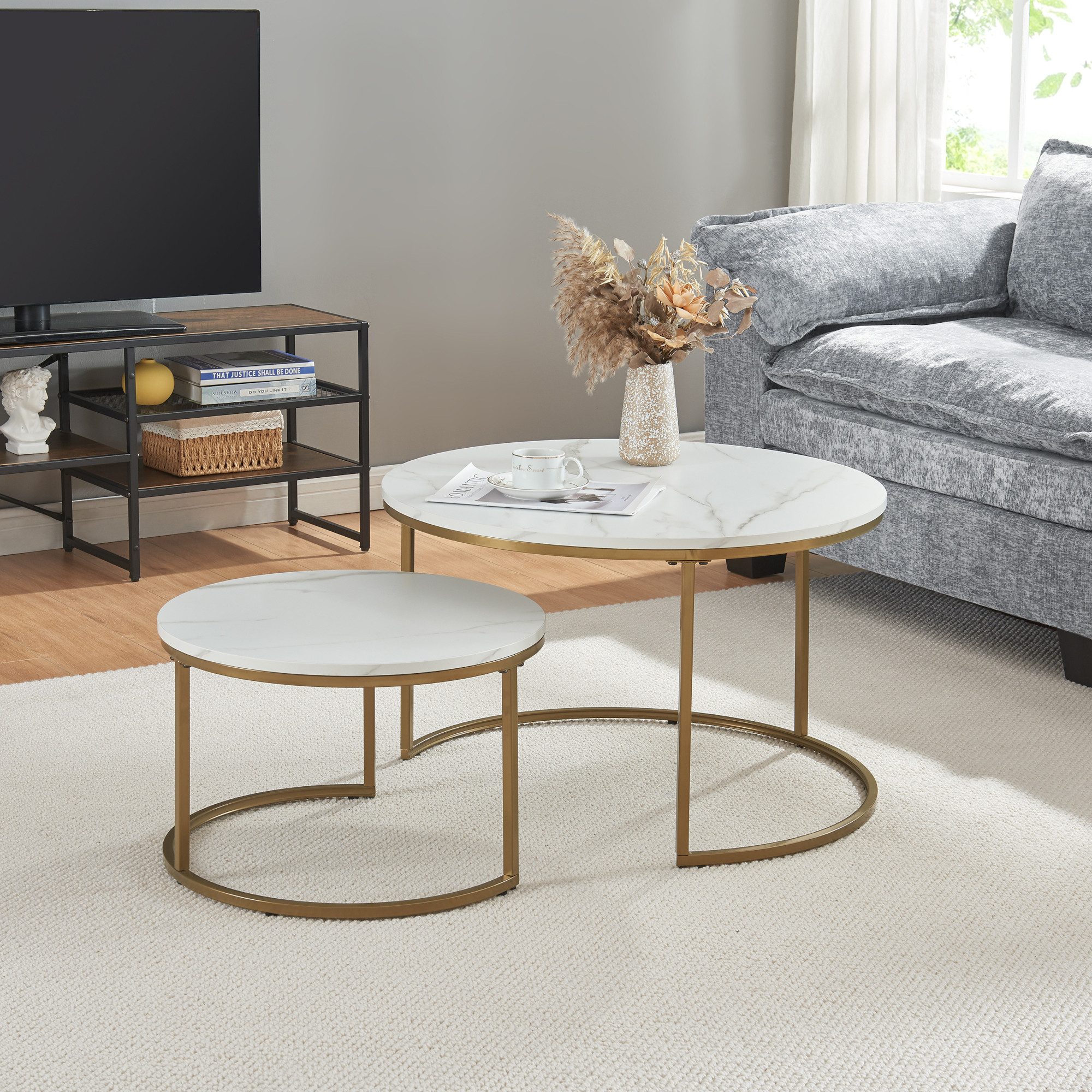 en.casa Couchtisch, »Christchurch« 2er Set rund günstig online kaufen