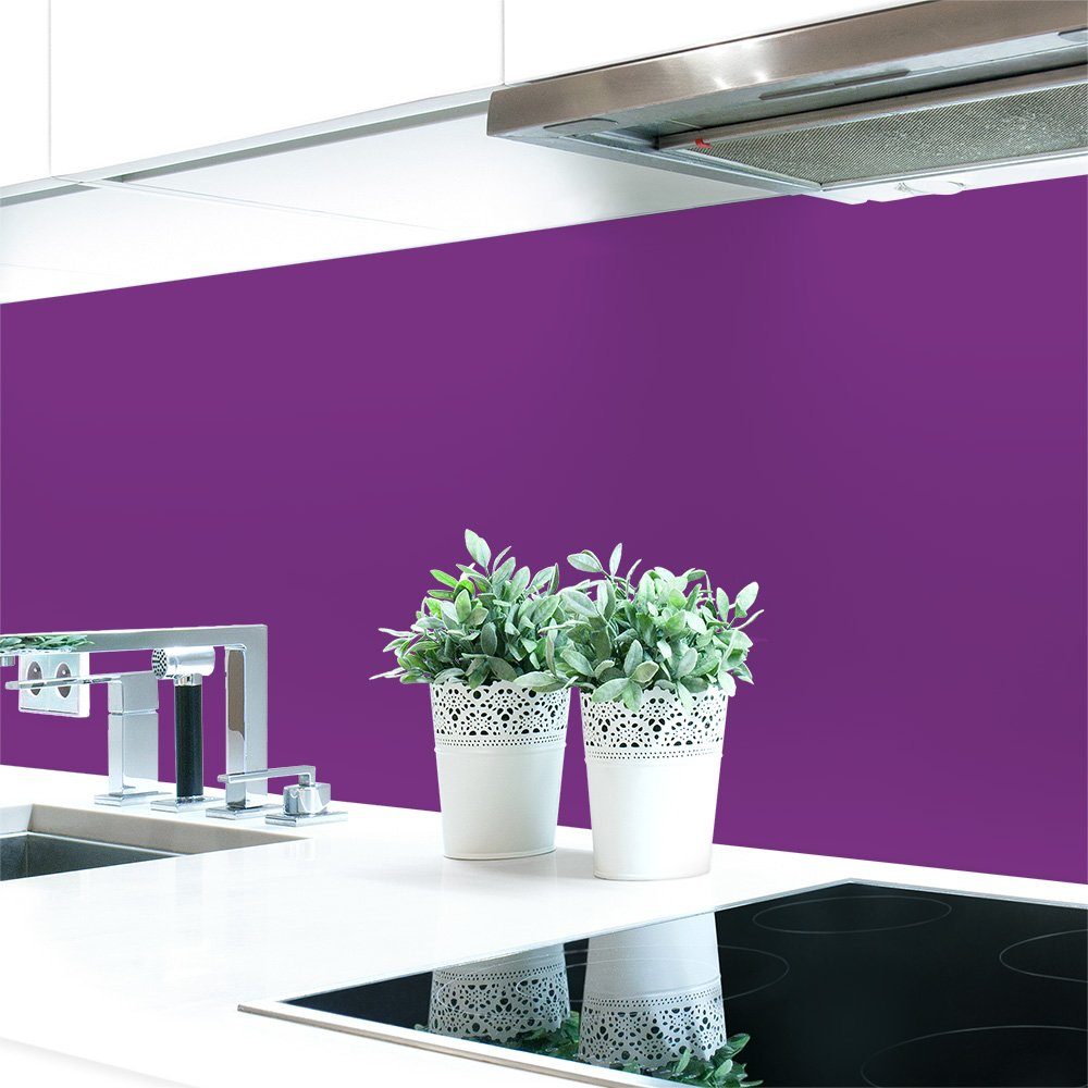 DRUCK-EXPERT Küchenrückwand Küchenrückwand Violetttöne Unifarben Premium Hart-PVC 0,4 mm selbstklebend Signalviolett ~ RAL 4008