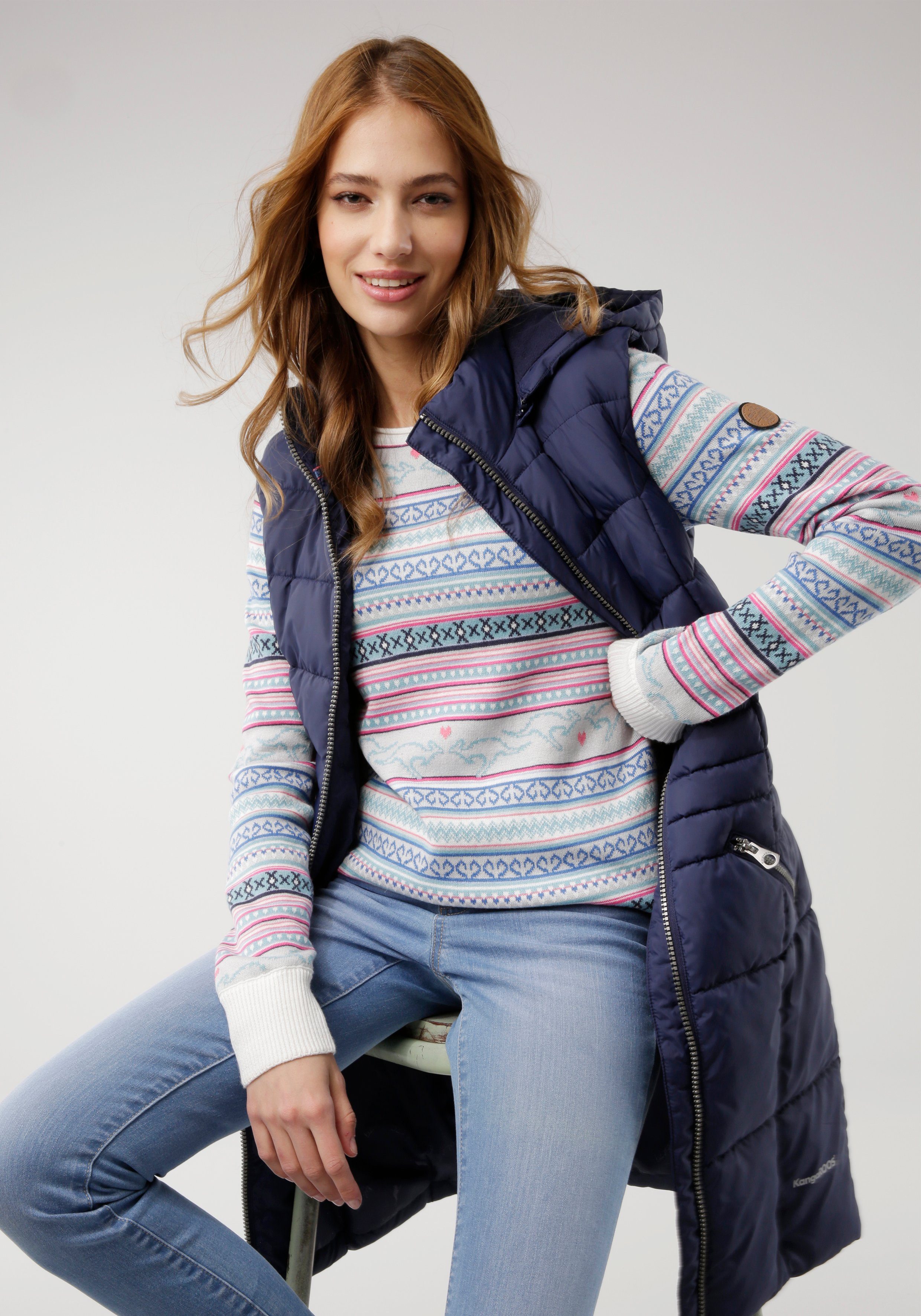 KangaROOS Norwegerpullover im Jaquard-Feinstrick