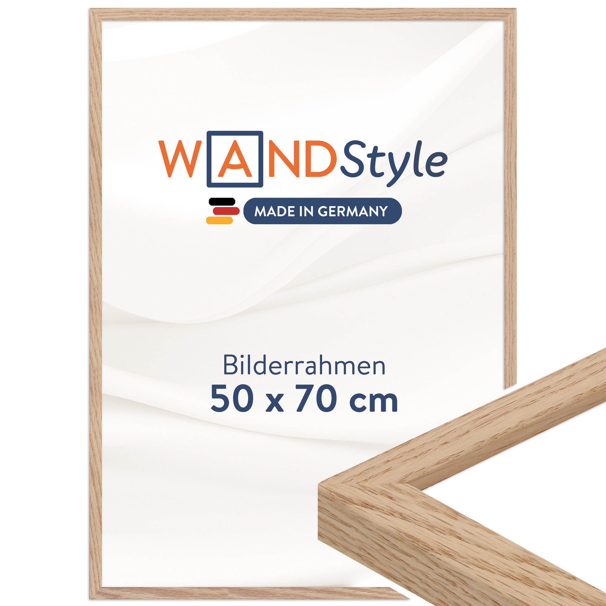 WANDStyle Bilderrahmen H950, Eiche Bilderrahmen 50x70 Holz, Moderner Fotorahmen Eiche 50x70 cm