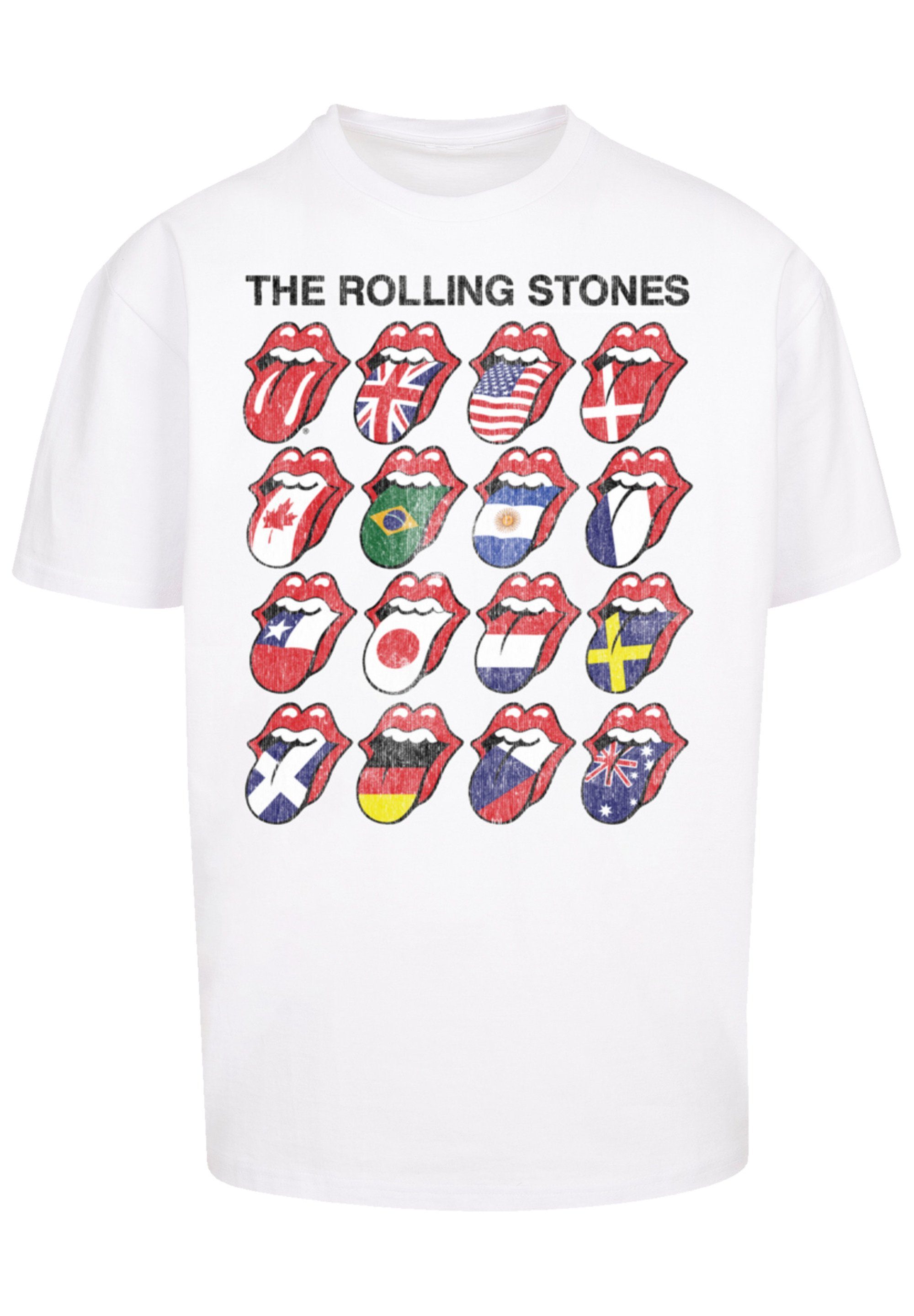 Rolling Lounge T-Shirt Band, Stones weiß Logo F4NT4STIC The Tongues Musik, Voodoo