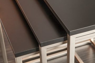 riess-ambiente Beistelltisch ELEMENTS 40cm schwarz / silber (Set, 3-St), Wohnzimmertisch · Edelstahl · platzsparend · Modern Design