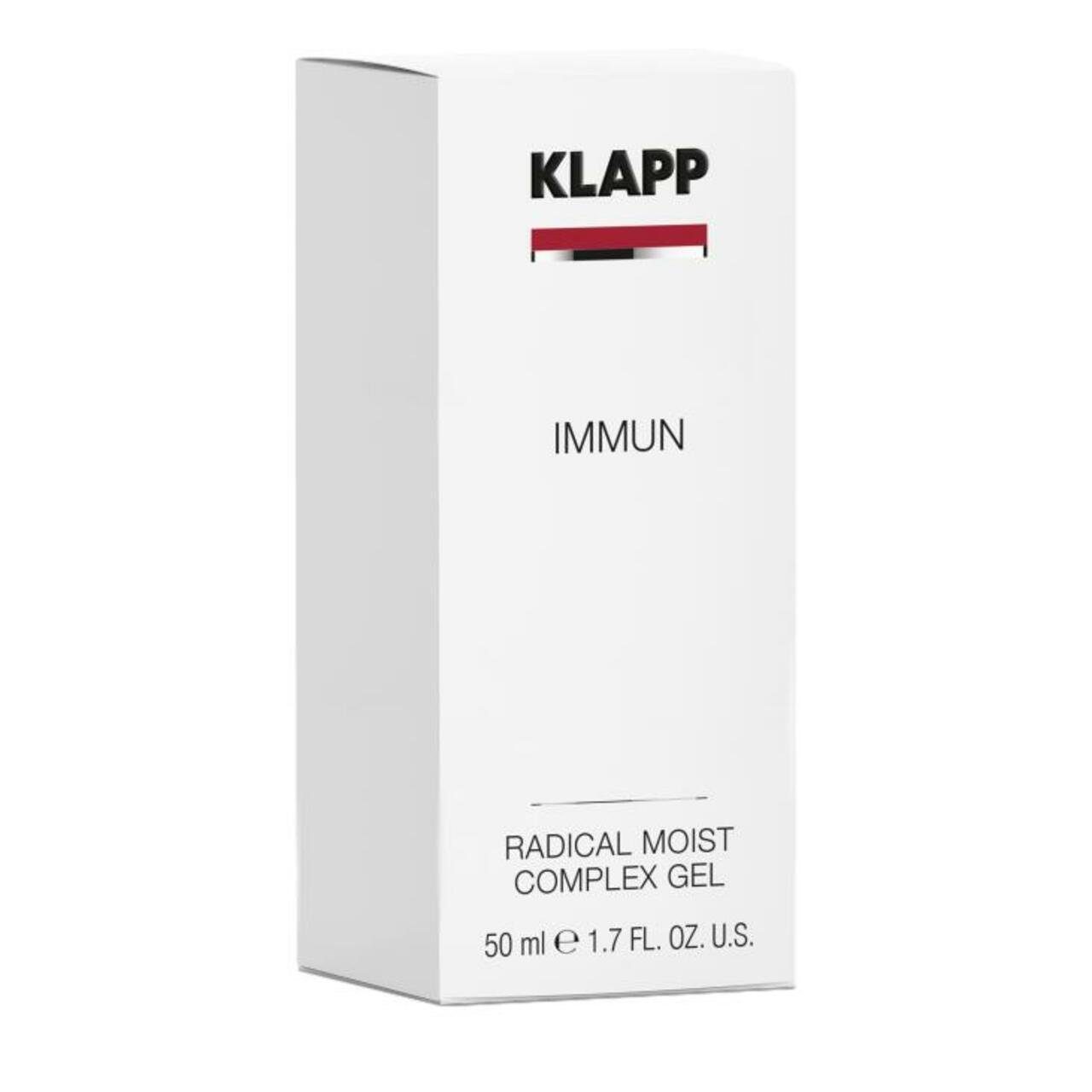 Klapp Cosmetics Gesichtspflege Immun Radical Moist Complex Gel, Reduziert sichtbare Pigmentflecken.