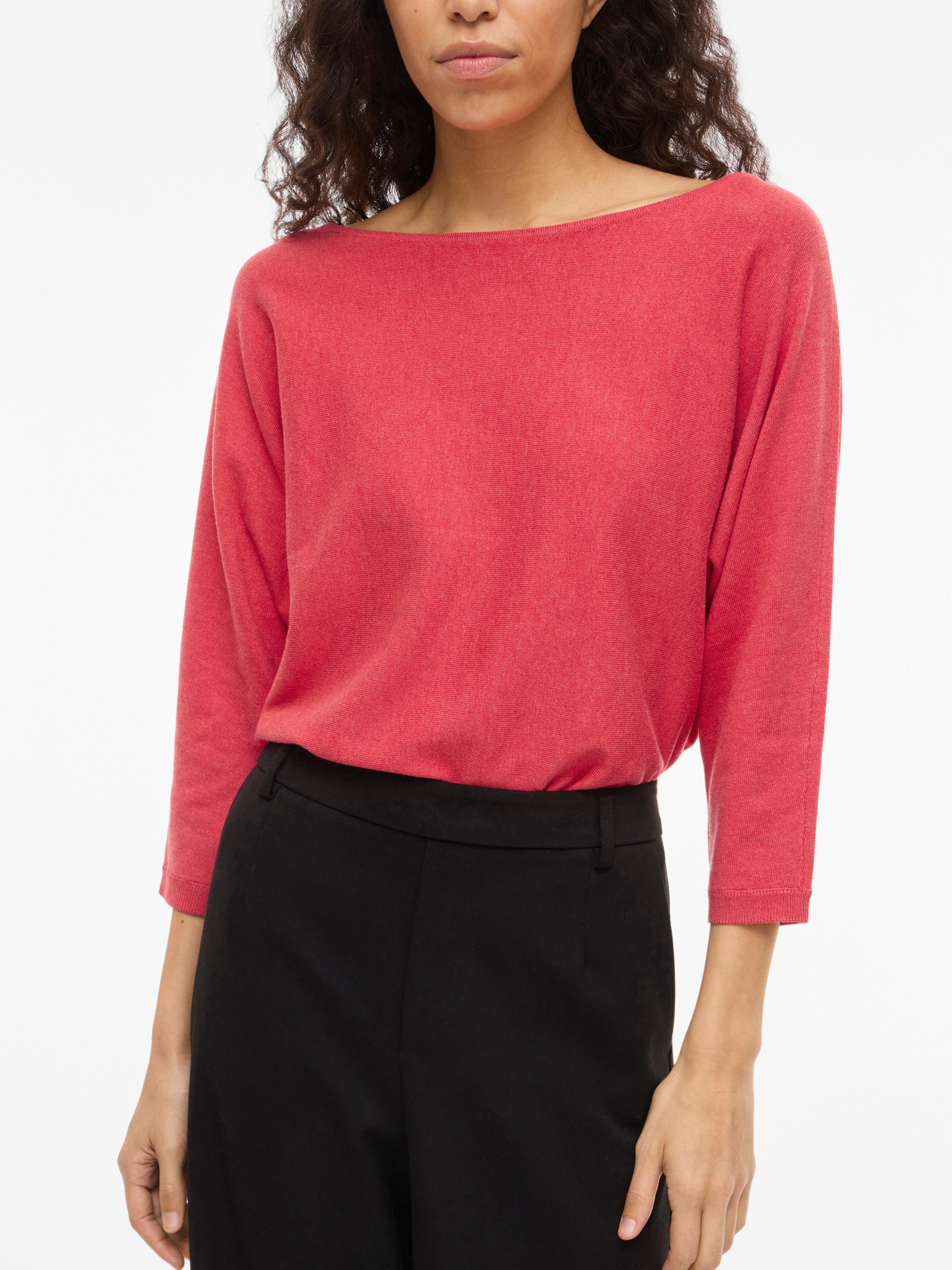 Vila 3/4 Arm-Pullover VIMALU BOATNECK 3/4 SLEEVE KNIT TOP-NOOS Materialmix, günstig online kaufen