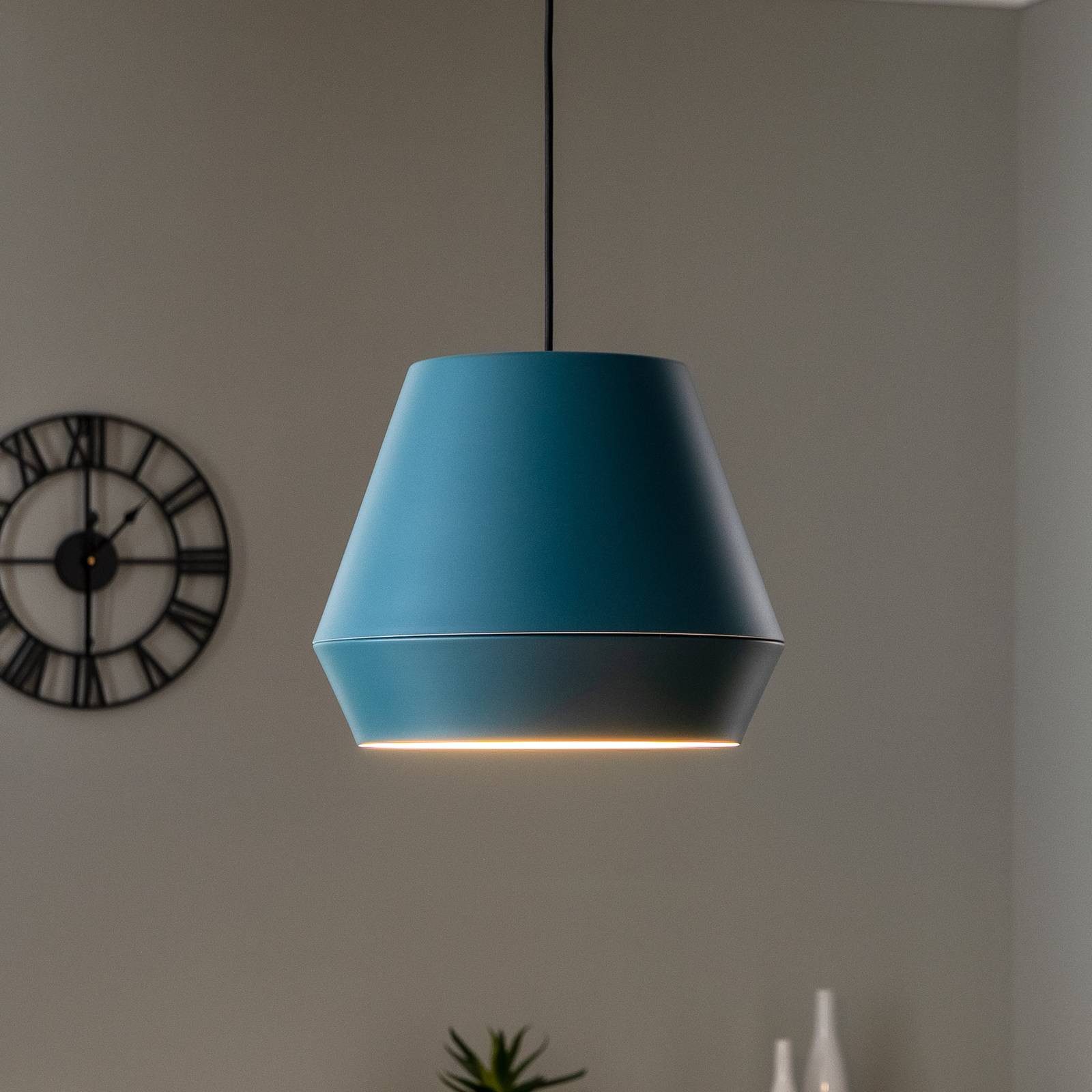 Lucande Hängeleuchte Mynoria, LED, Metall, Blau warmweiß IP20, LED 10,5 W gesamt, warmweiß