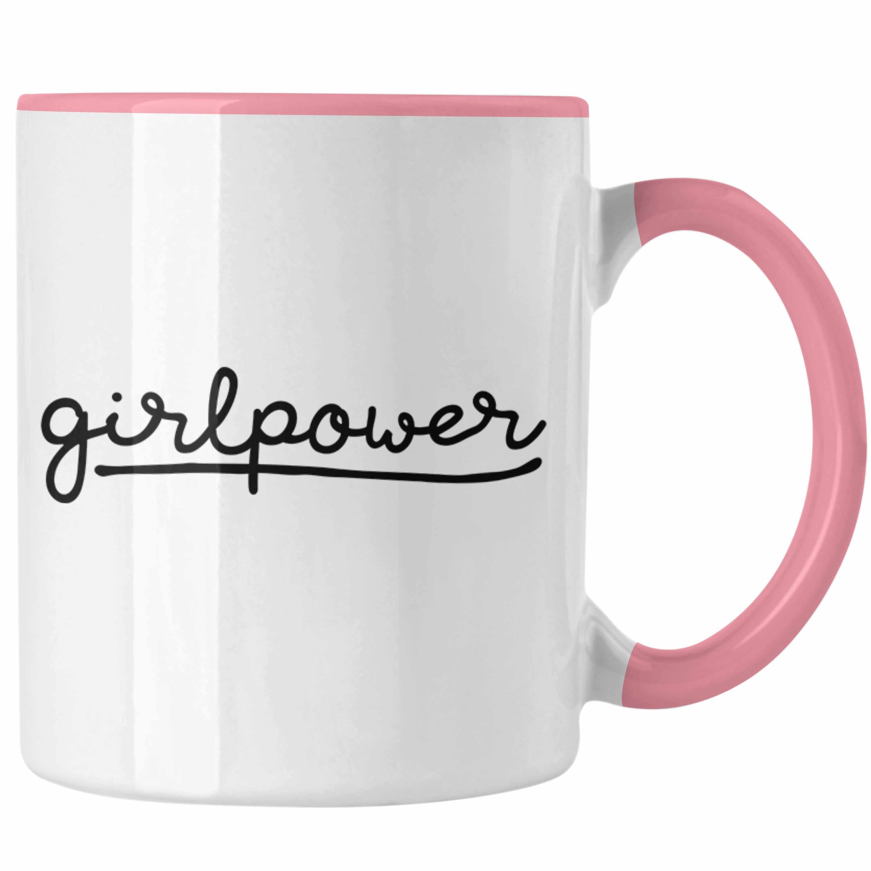 Trendation Tasse Trendation - Girlpower Tasse für Frauen Mädchen Geschenk Kaffeetasse Rosa