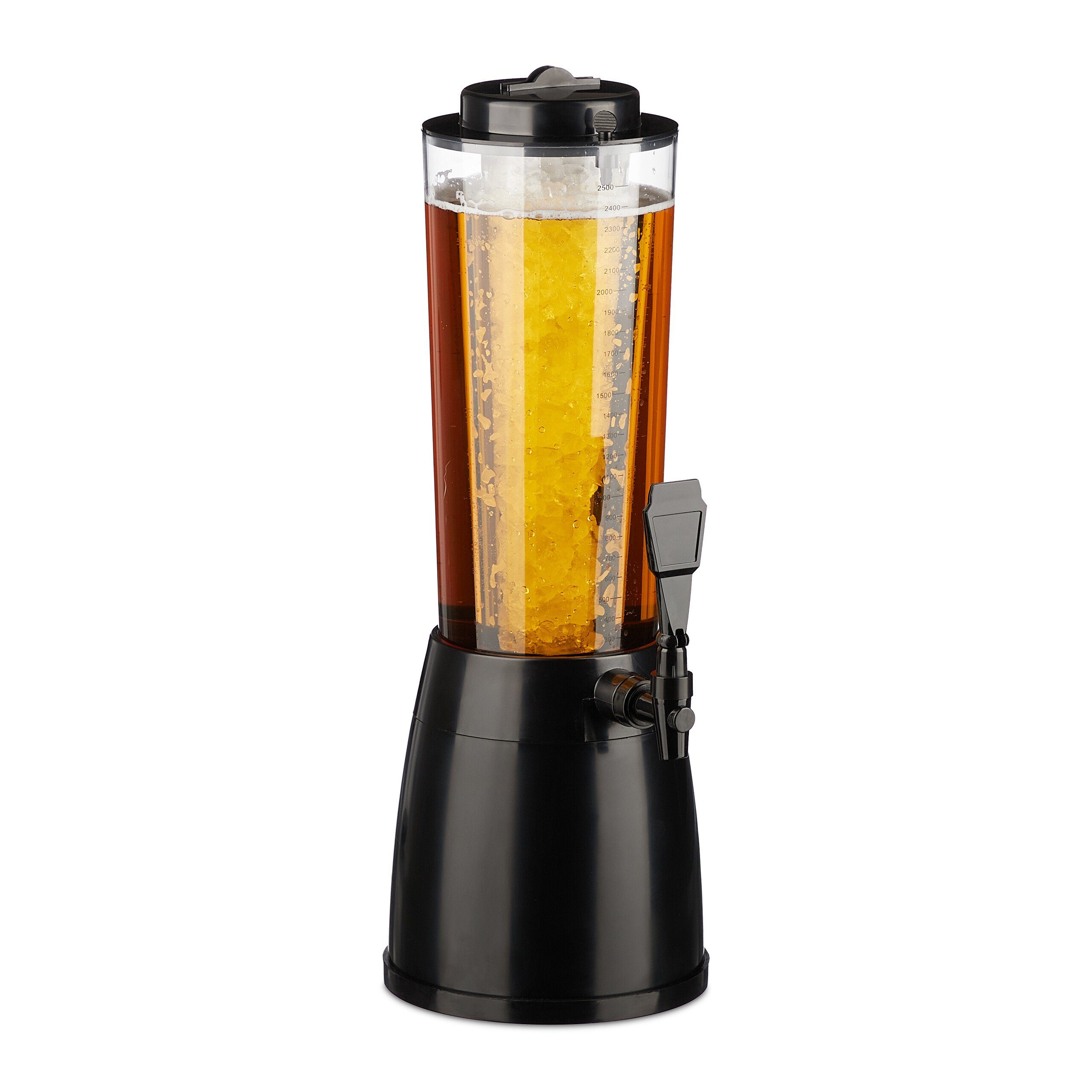 relaxdays Zapfsäule 2,5 l Biersäule mit Zapfhahn