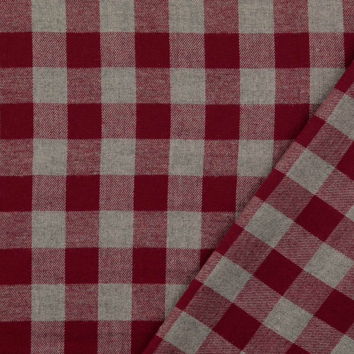 SCHÖNER LEBEN. Stoff Flanell Stoff Meterware aus Baumwolle garngefärbt Karo rot 144cm, allergikergeeignet,atmungsaktiv,pflegeleicht