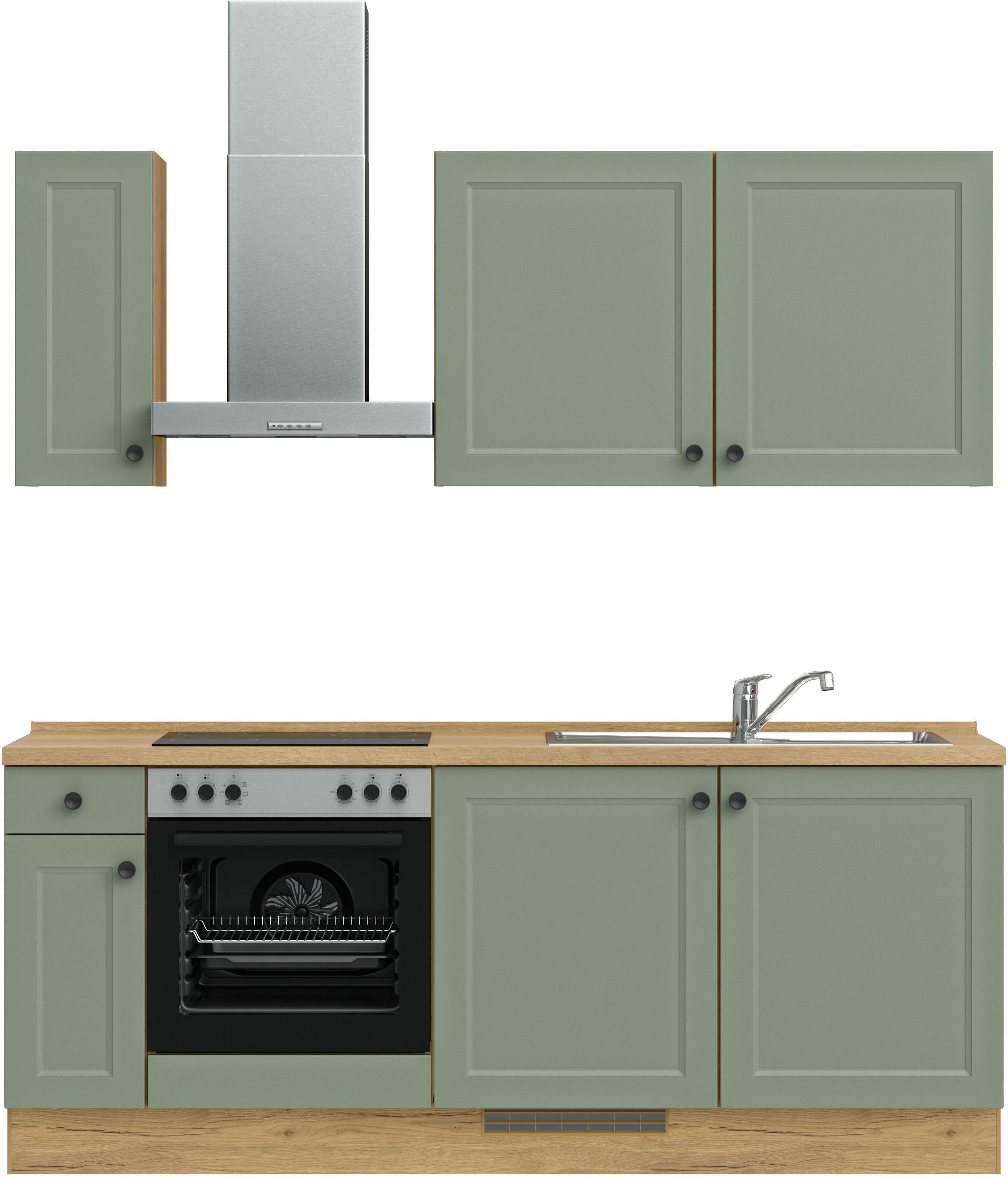 nobilia® Кухниzeile "Cascada I", vormontiert, Ausrichtung wählbar, Breite 210 cm, wahlw. mit E-Geräten