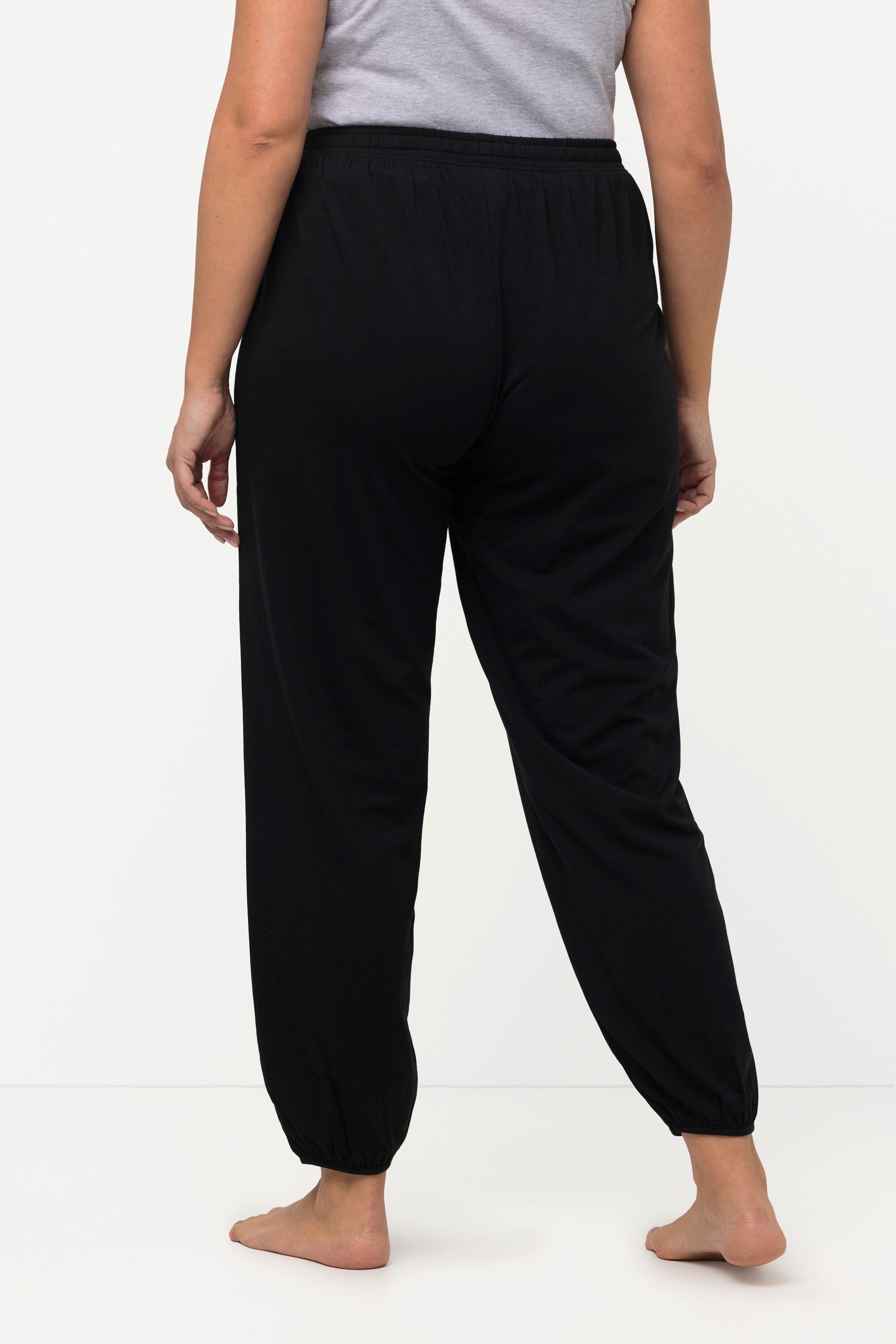 Ulla Popken Jogginghose Pyjama-Hose Modalmix gerades Bein Elastikbund