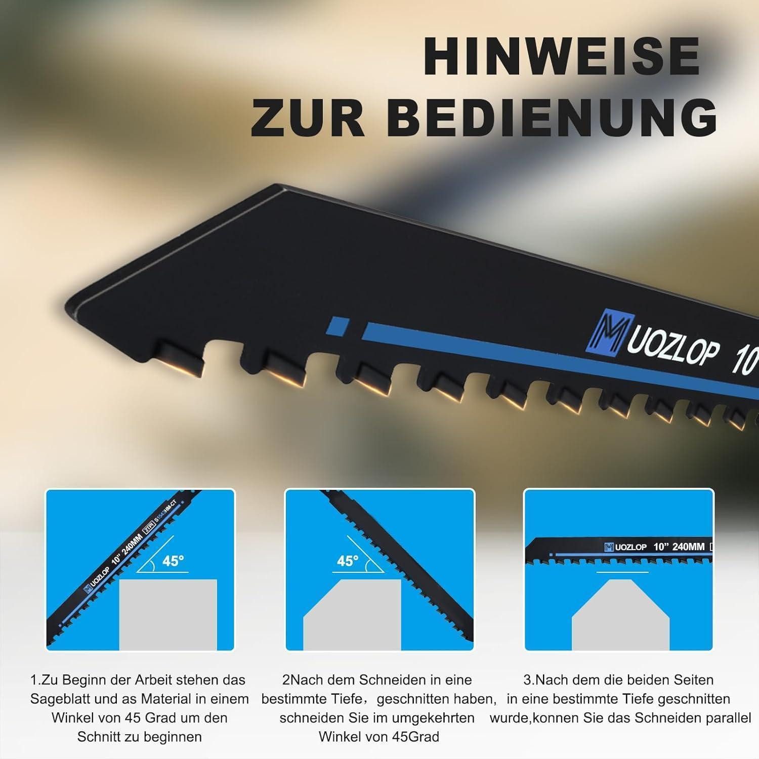 LuxusKollektion Säbelsägeblatt Säbelsägeblätter 240mm Hartmetall Stein Metall Ziegel Beton 240mm 3